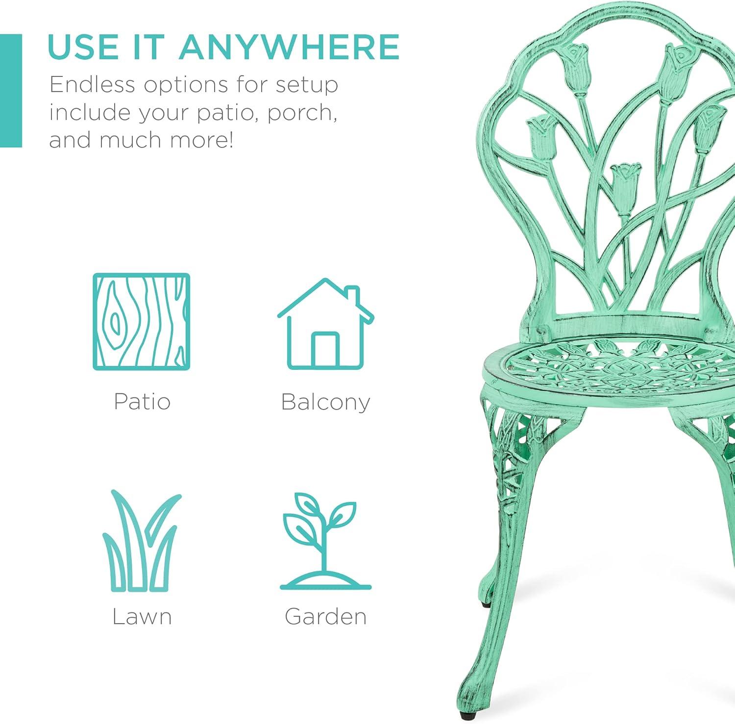 Fleur De Lis Living Fleur De Lis Living 3-Piece Cast Aluminum Patio Bistro Furniture Set W/ Antique Finish - Copper