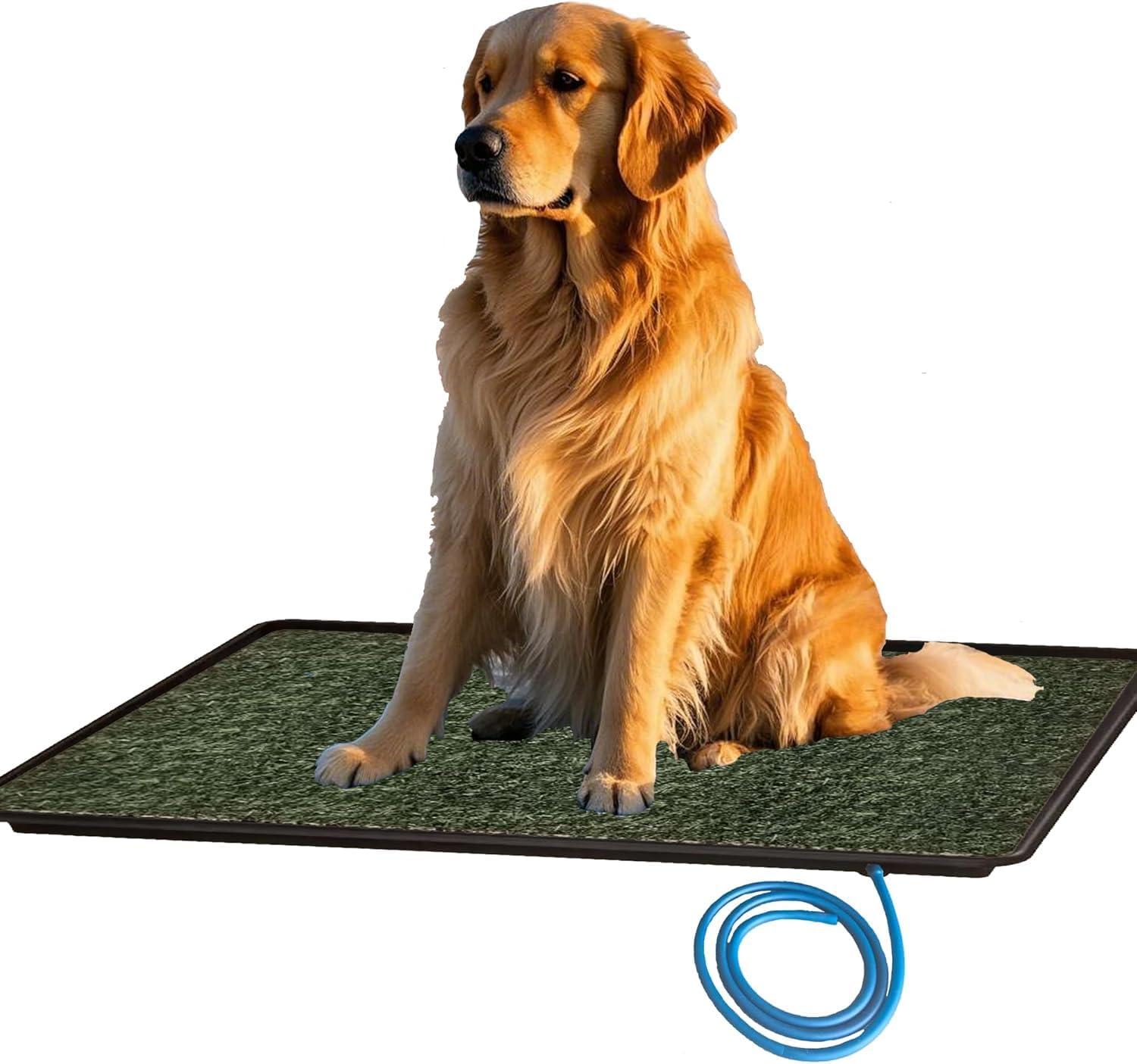LOMANTOWN Fake Grass Dog Potty Pad Portable Dog Turf Trainer Grass with Tray, 30"x20"