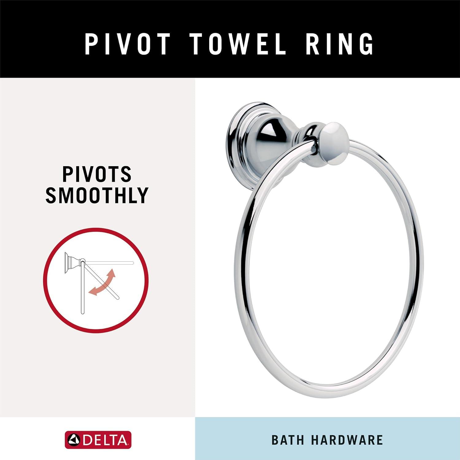 Polished Chrome Wall Mounted Circular Towel Ring