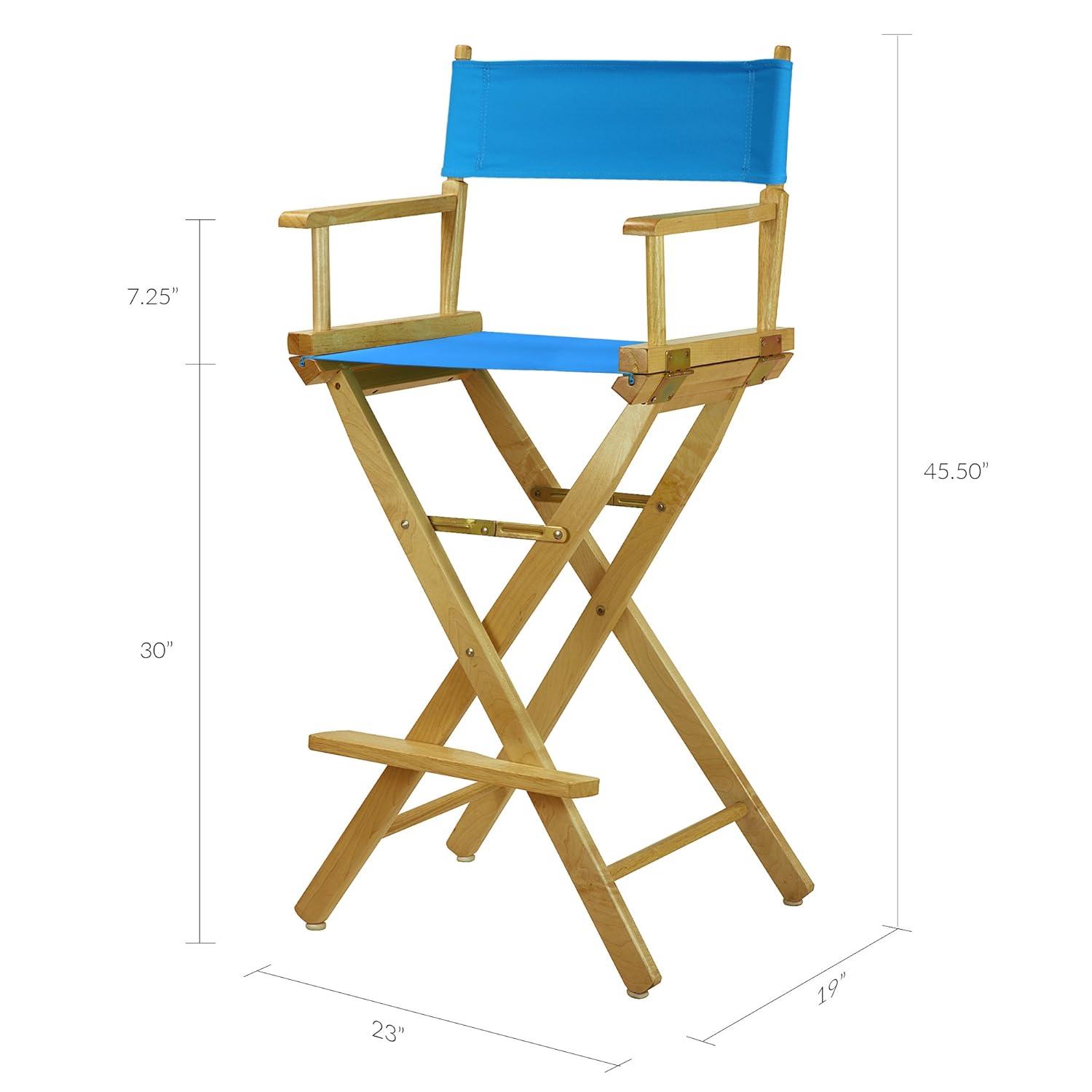 Casual Home 30" Director's Chair Natural Frame-Turquoise Canvas