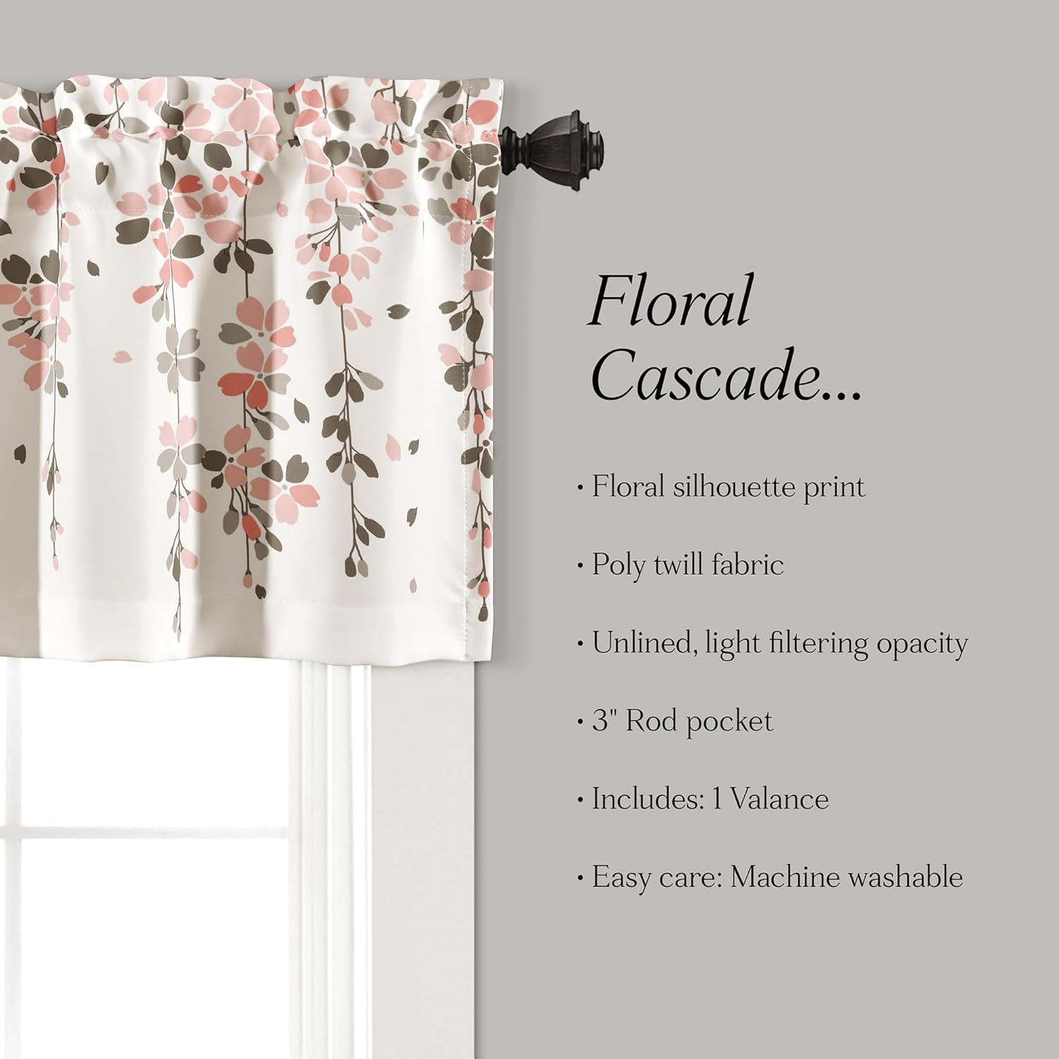 Lush Decor Floral Tailored 52'' W Window Valance