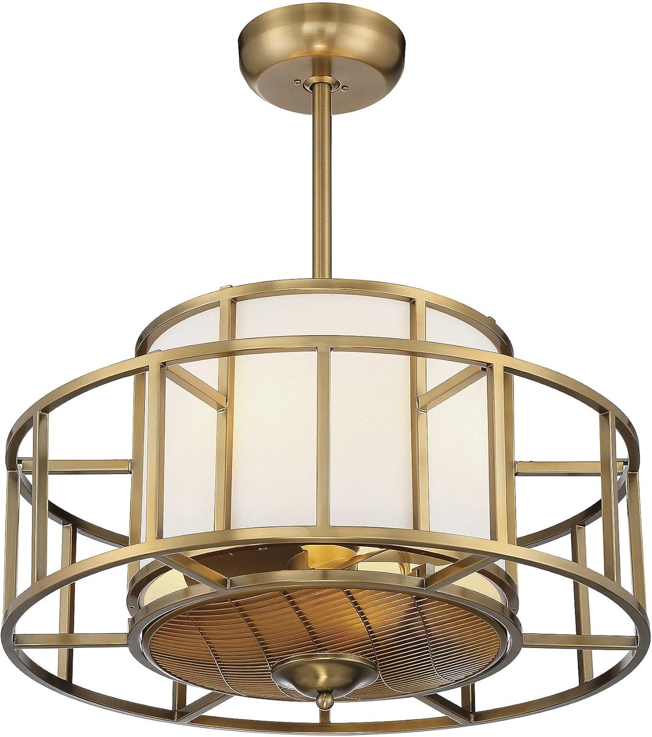 Warm Brass Four Light Fan D'Lier from the Oslo Collection