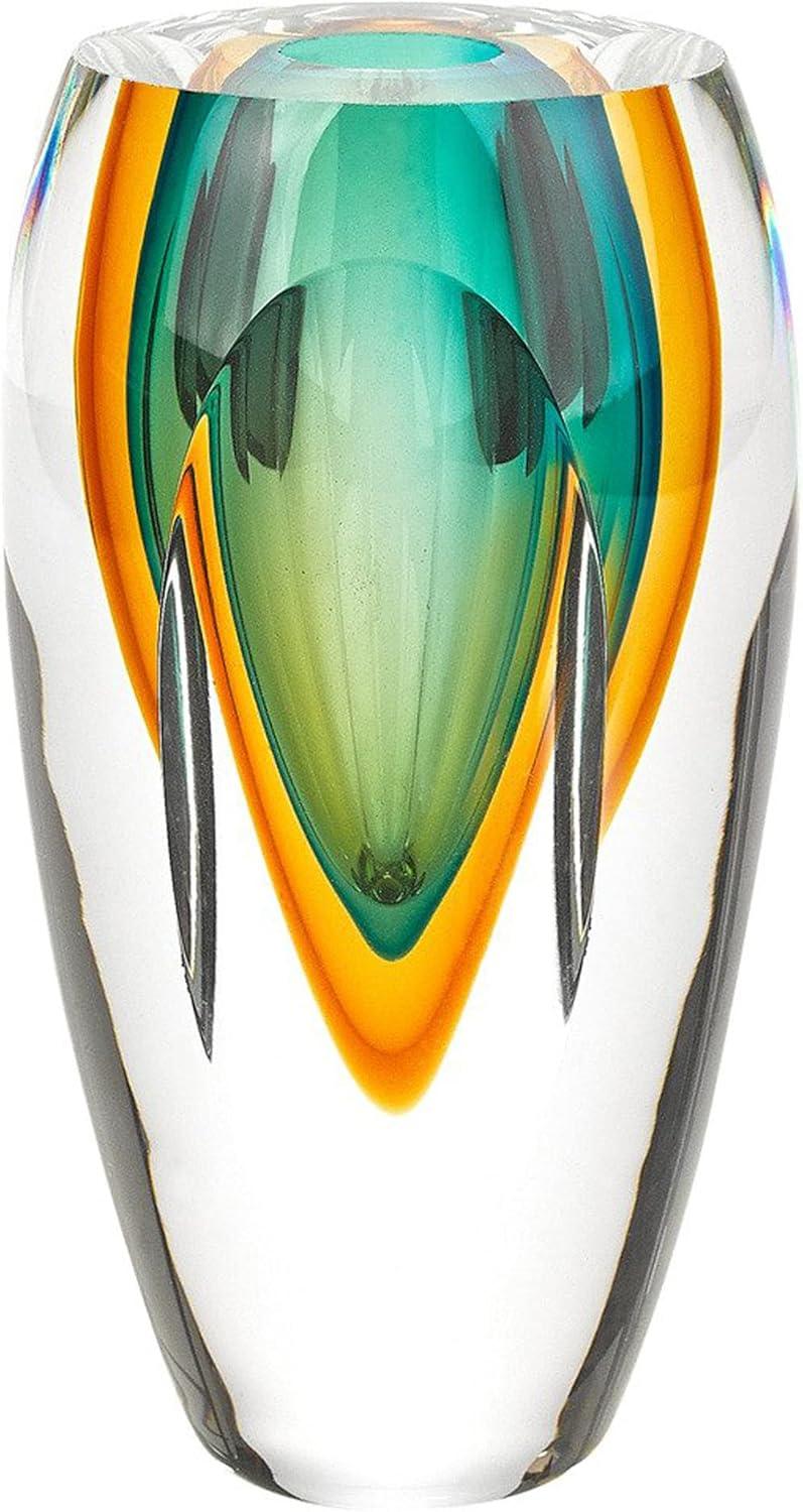 Badash Astra Green Handcrafted Art Glass Vase QGM23774