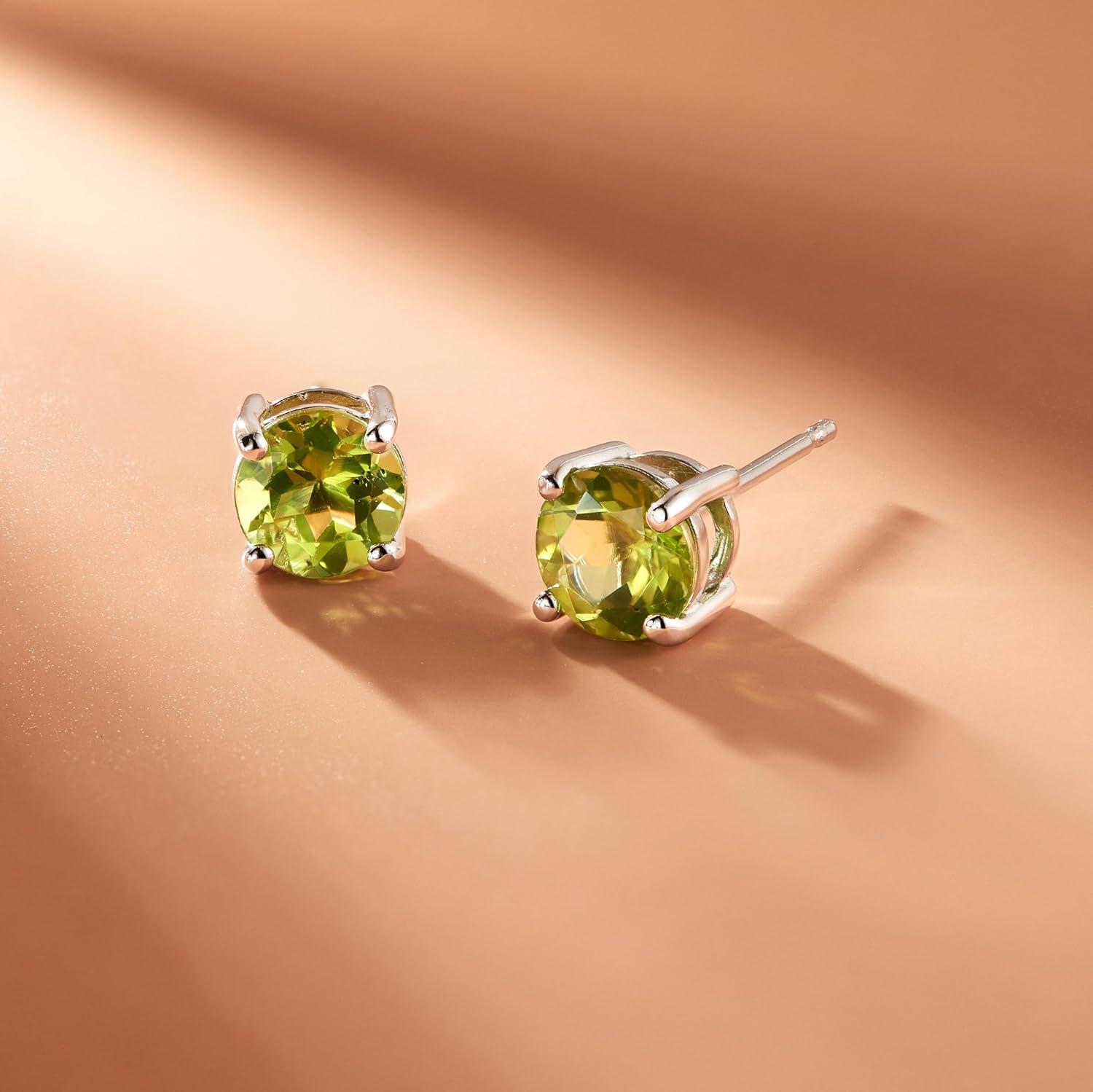 Amazon Essentials Sterling Silver Round Birthstone Stud Earrings (previously Amazon Collection)