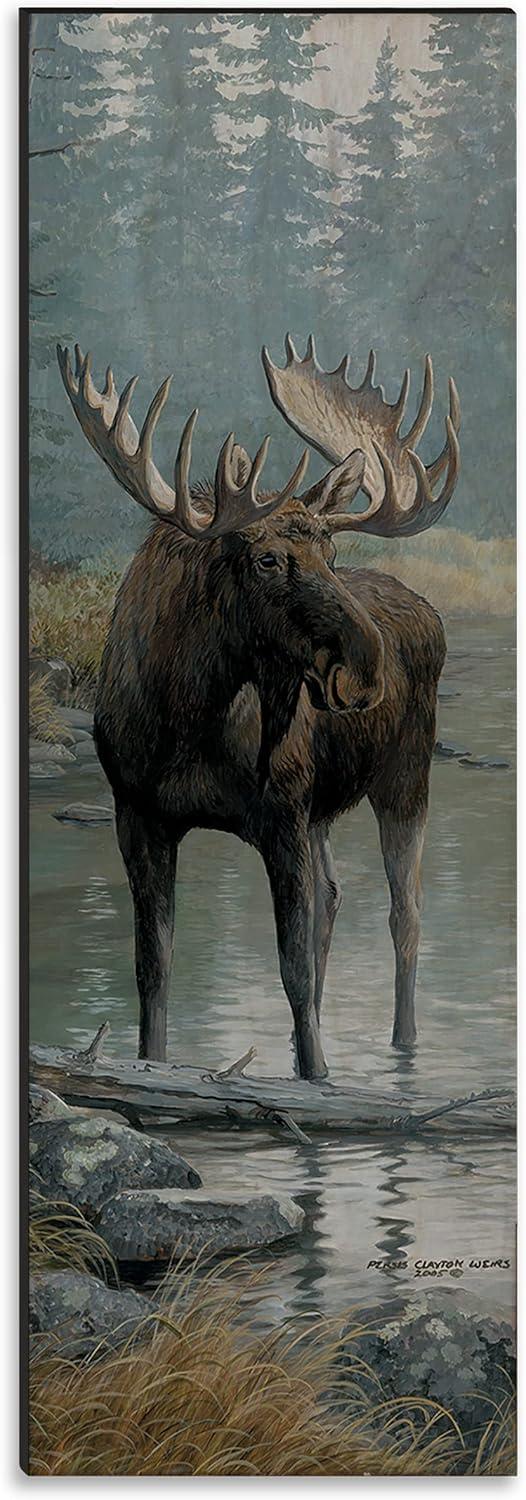 Quiet Water Moose Rectangular Birch Wood Wall Art