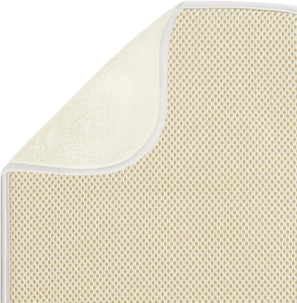 Mini Wheat and Ivory Foldable Polyester Kitchen Mat