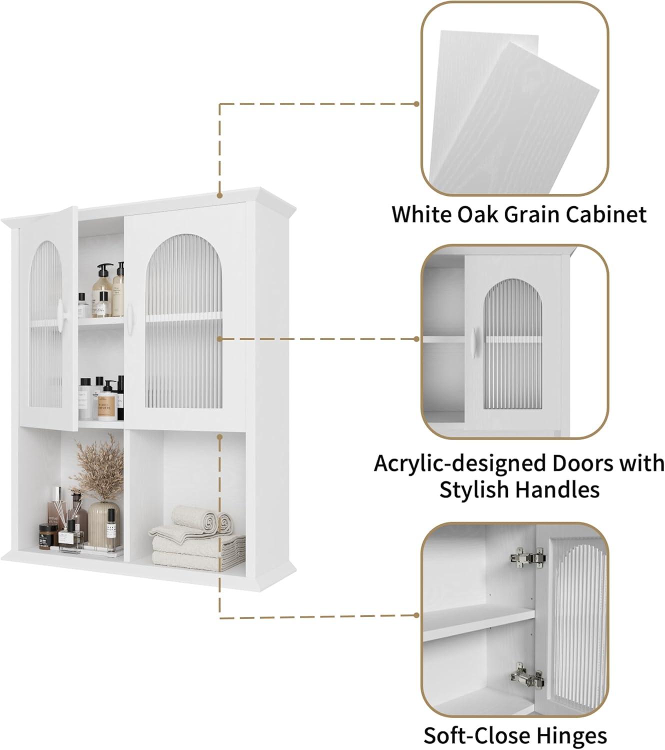 Red Barrel Studio® Bathroom Wall Cabinet with Fluted Door