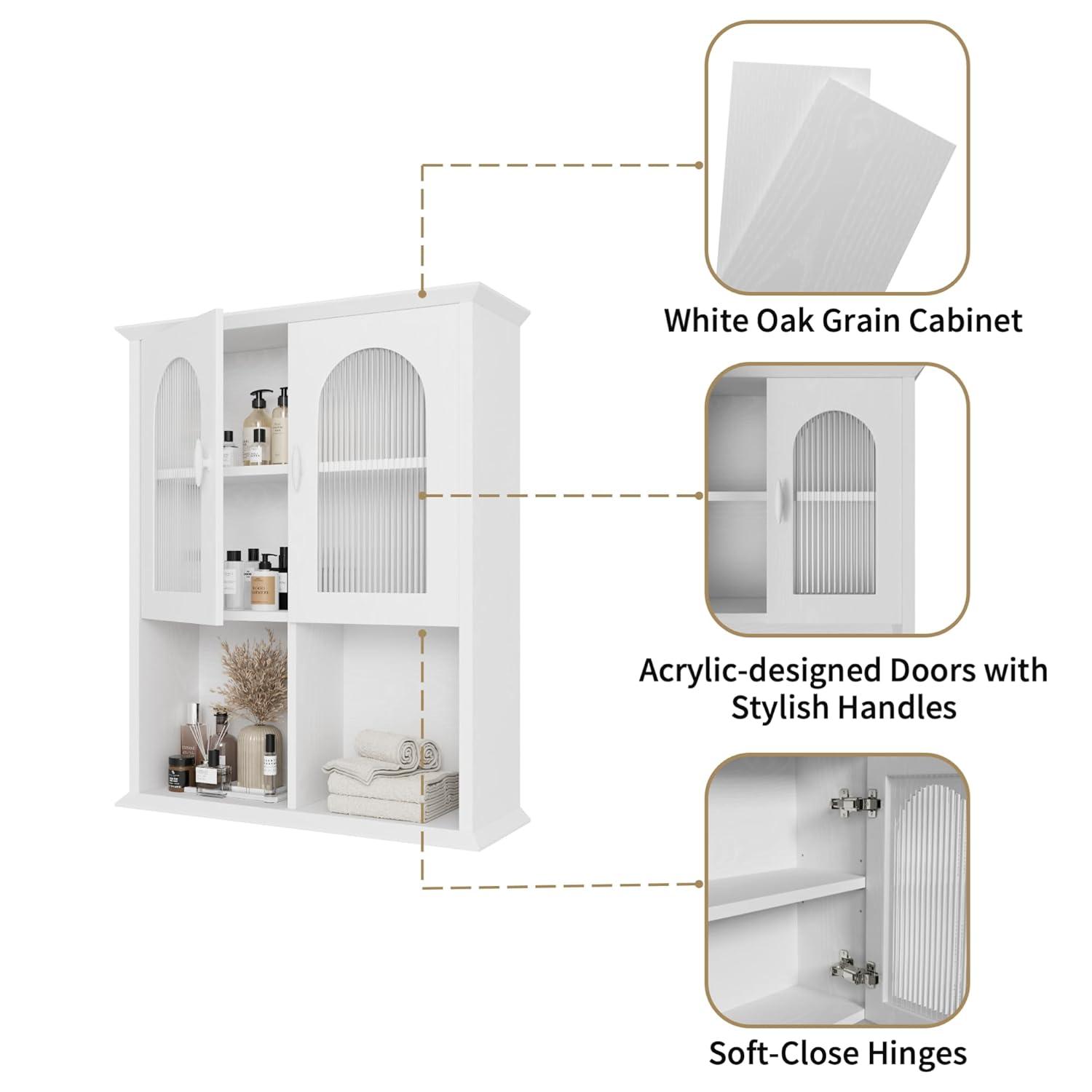 Red Barrel Studio® Bathroom Wall Cabinet with Fluted Door