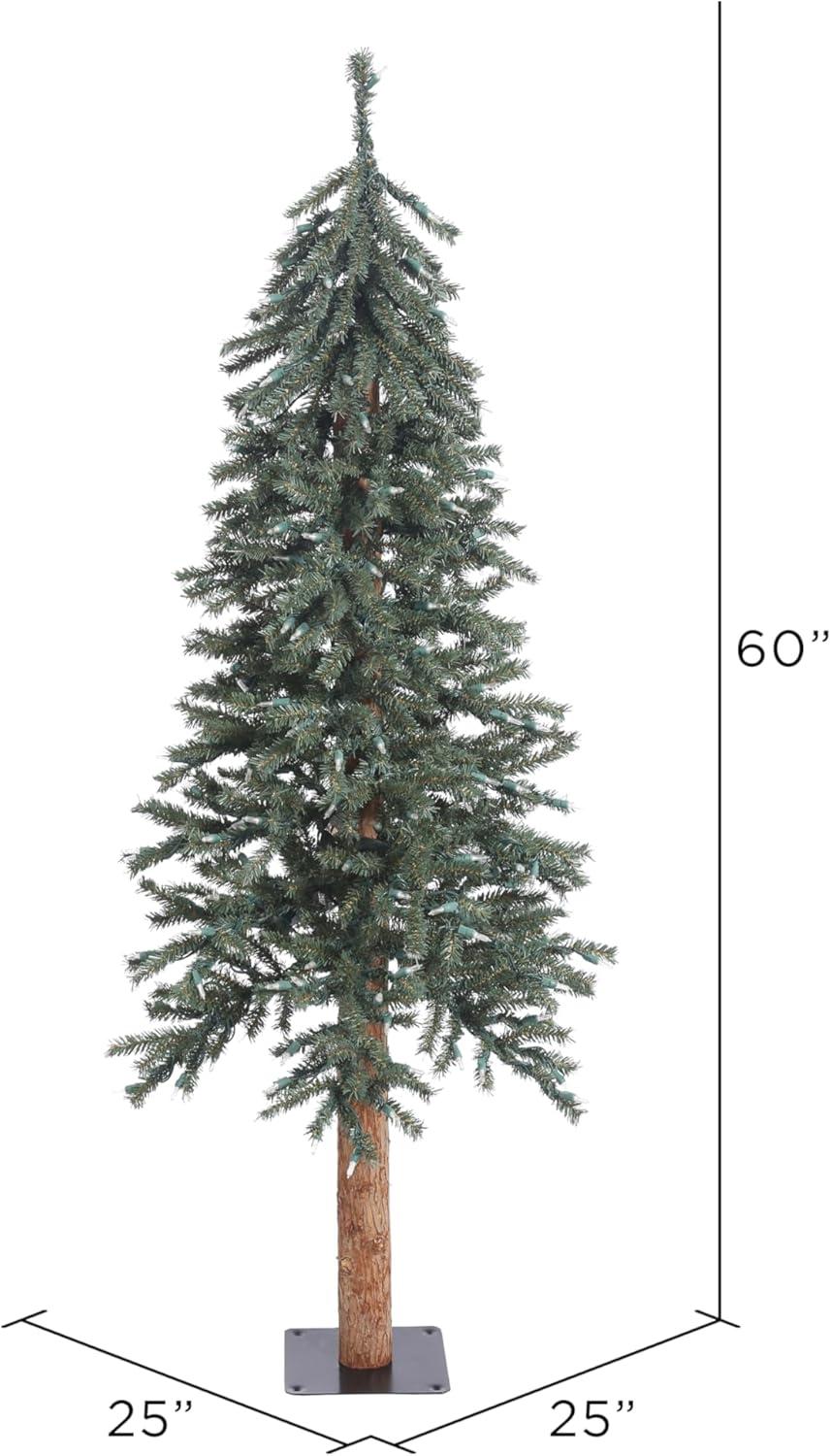 Vickerman 5' Natural Bark Alpine Artificial Christmas Tree, Unlit