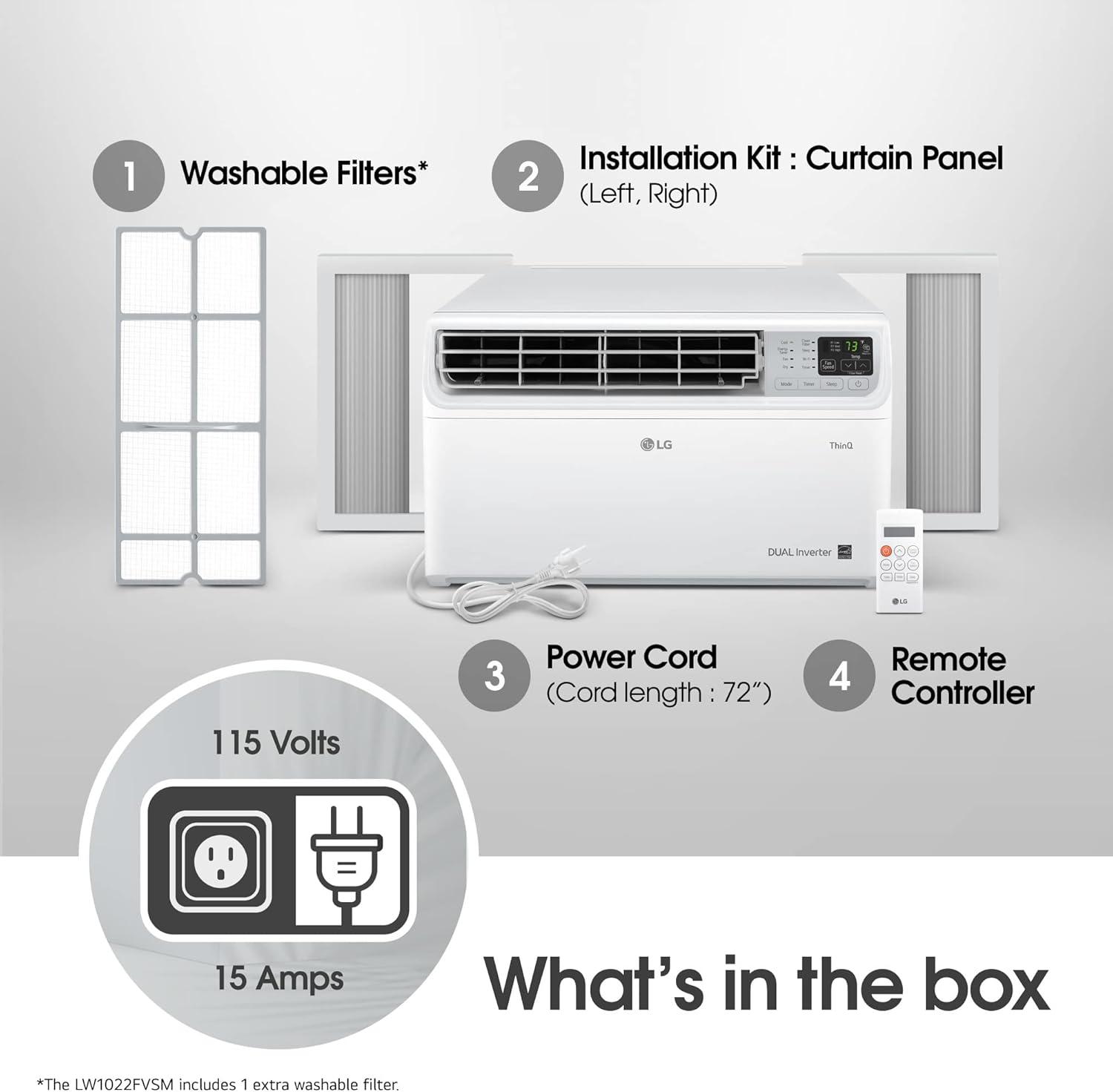 LG 10,000 Btu Dual Inverter, Smart Wi-fi Window Air Conditioner, Energy Star