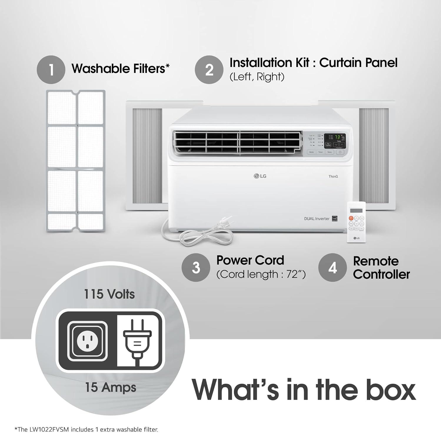 LG 10,000 Btu Dual Inverter, Smart Wi-fi Window Air Conditioner, Energy Star