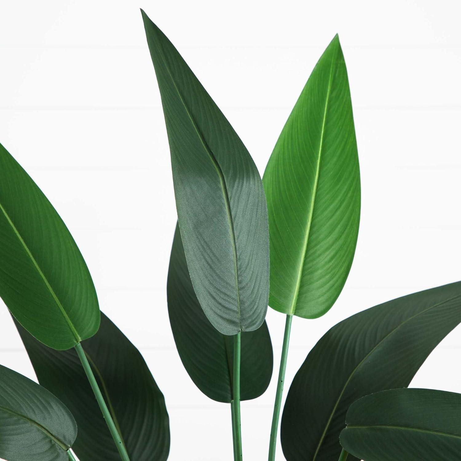 Nearly Natural 5-ft Artificial Sky Bird Tree in White Decorative Planter