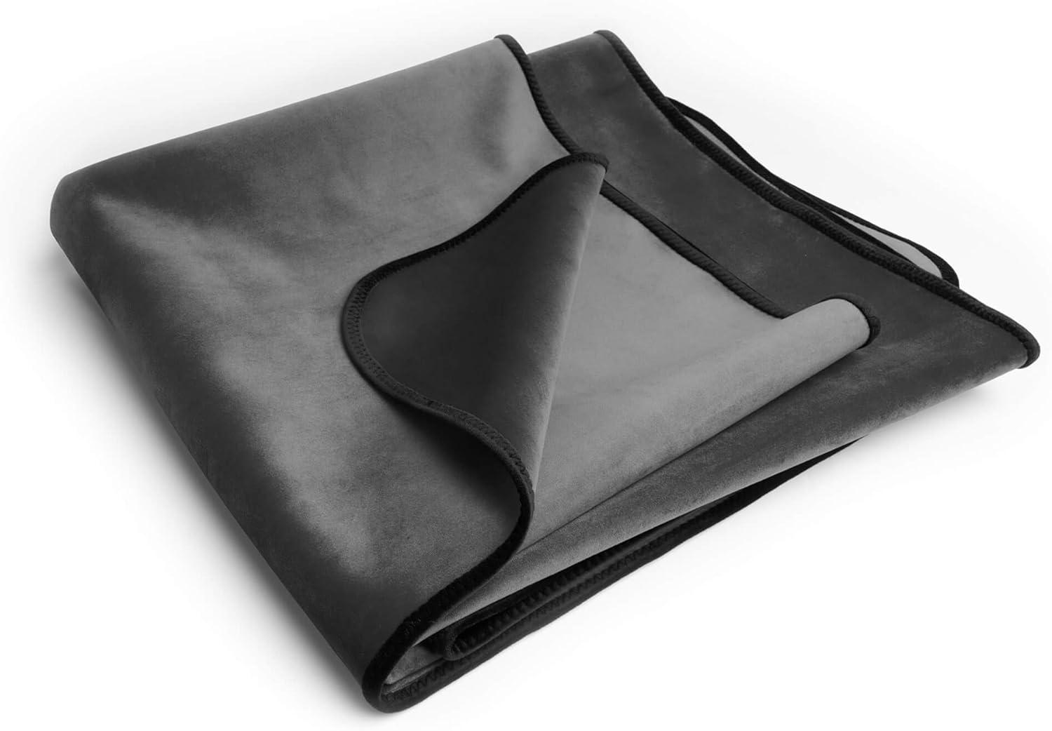 Avana  Waterproof Throw Blanket - Microvelvet Black Microvelvet Grey