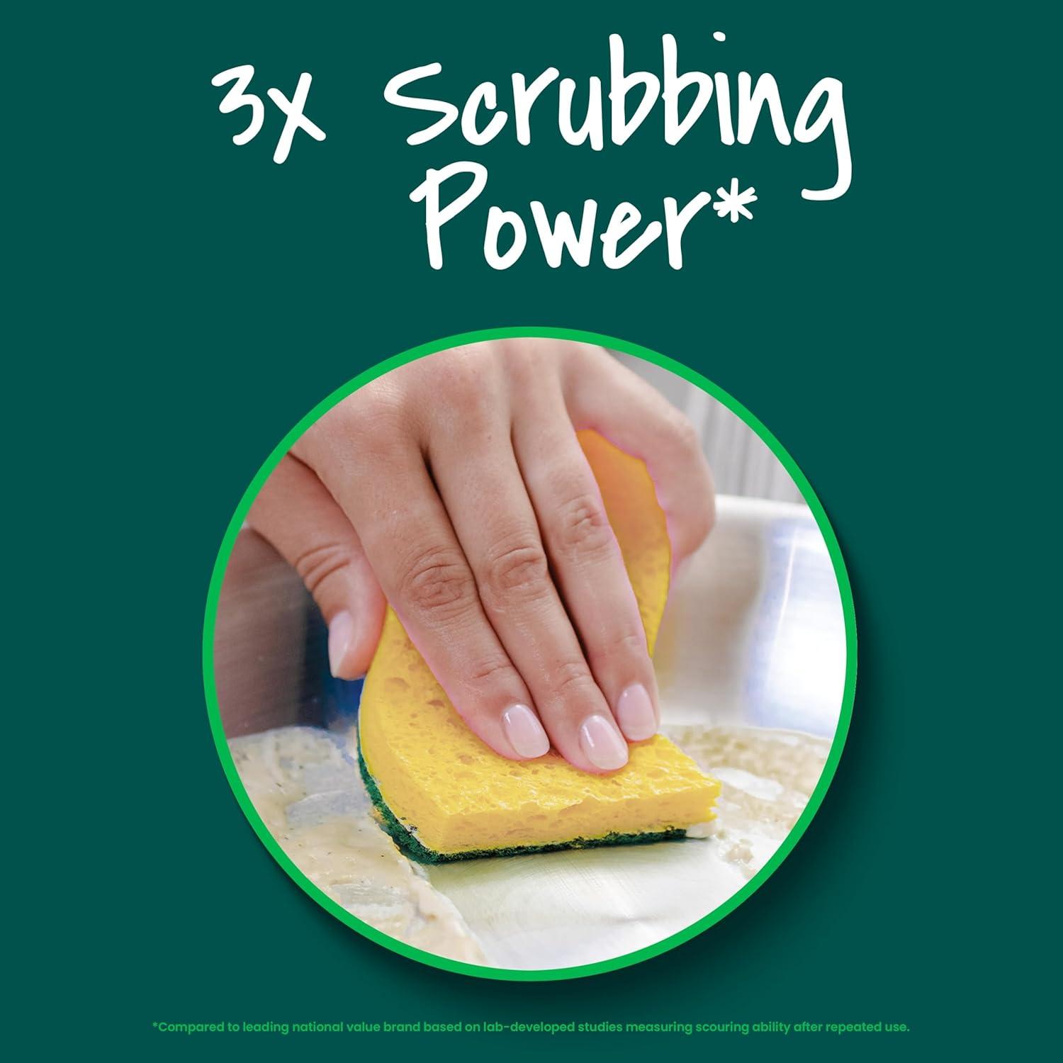 Scotch-Brite Heavy Duty Scrub Sponge Green/Yellow 3/Pack (HD-3) 517899