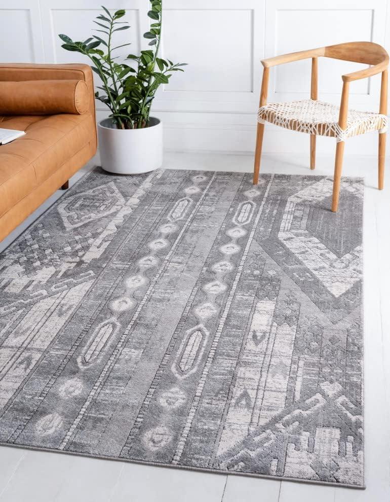 Unique Loom Portland Collection Area Rug - Orford (4' 1" x 6' 1" Rectangle Gray/Beige)