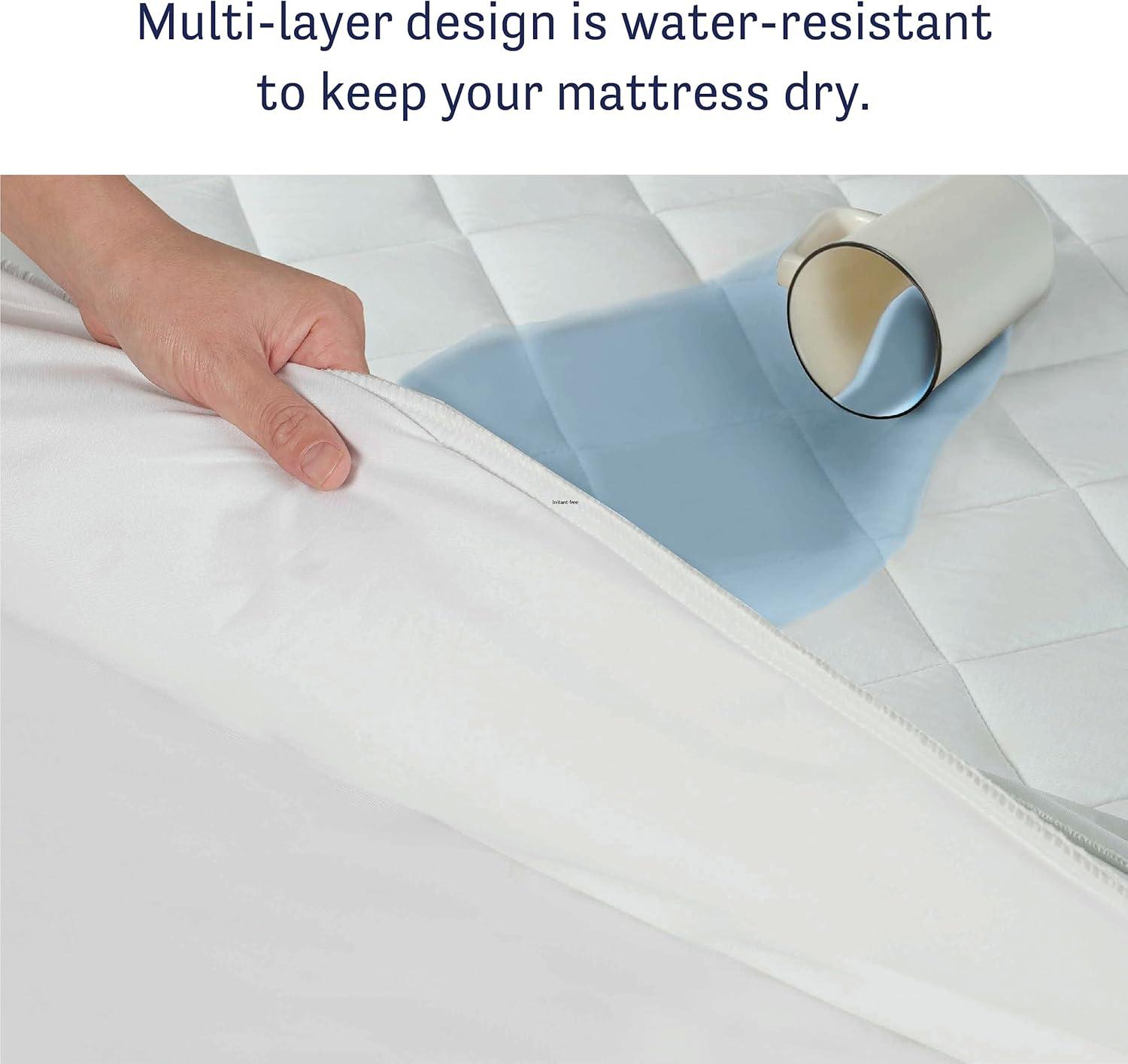 All-in-One All Season Reversible Cooling & Warming Fitted Mattress Pad, Full