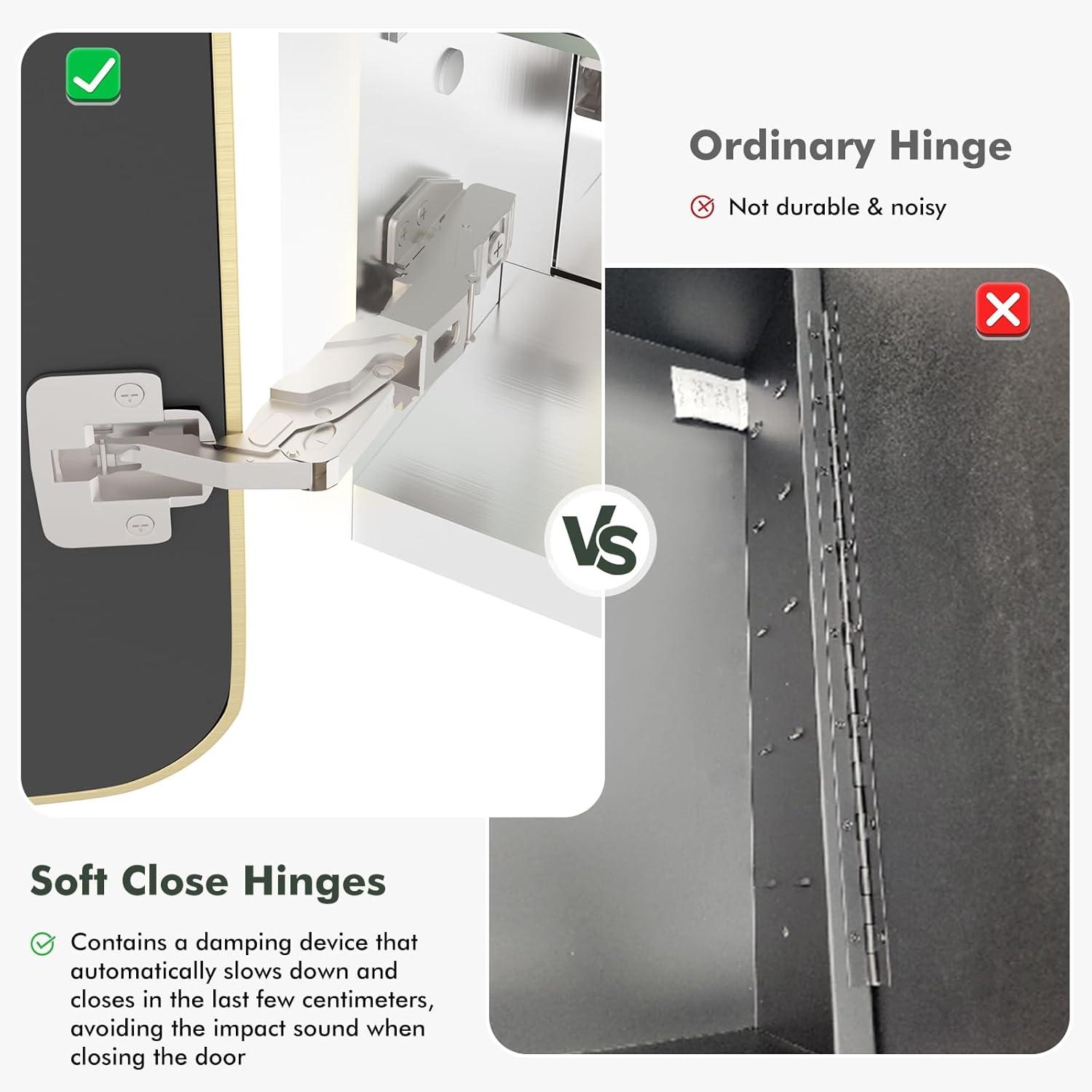 Bathroom Medicine Cabinet With Mirror, 16X24 Inch Gold Recessed Medicine Cabinet With Round Corner Aluminum Alloy Metal Framed, Single Door Modern Medicine Cabinet With Storage