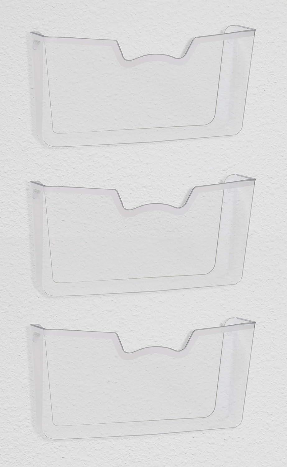 Simple Houseware 3 Pack Clear Single Pocket Wall Mount File Holder