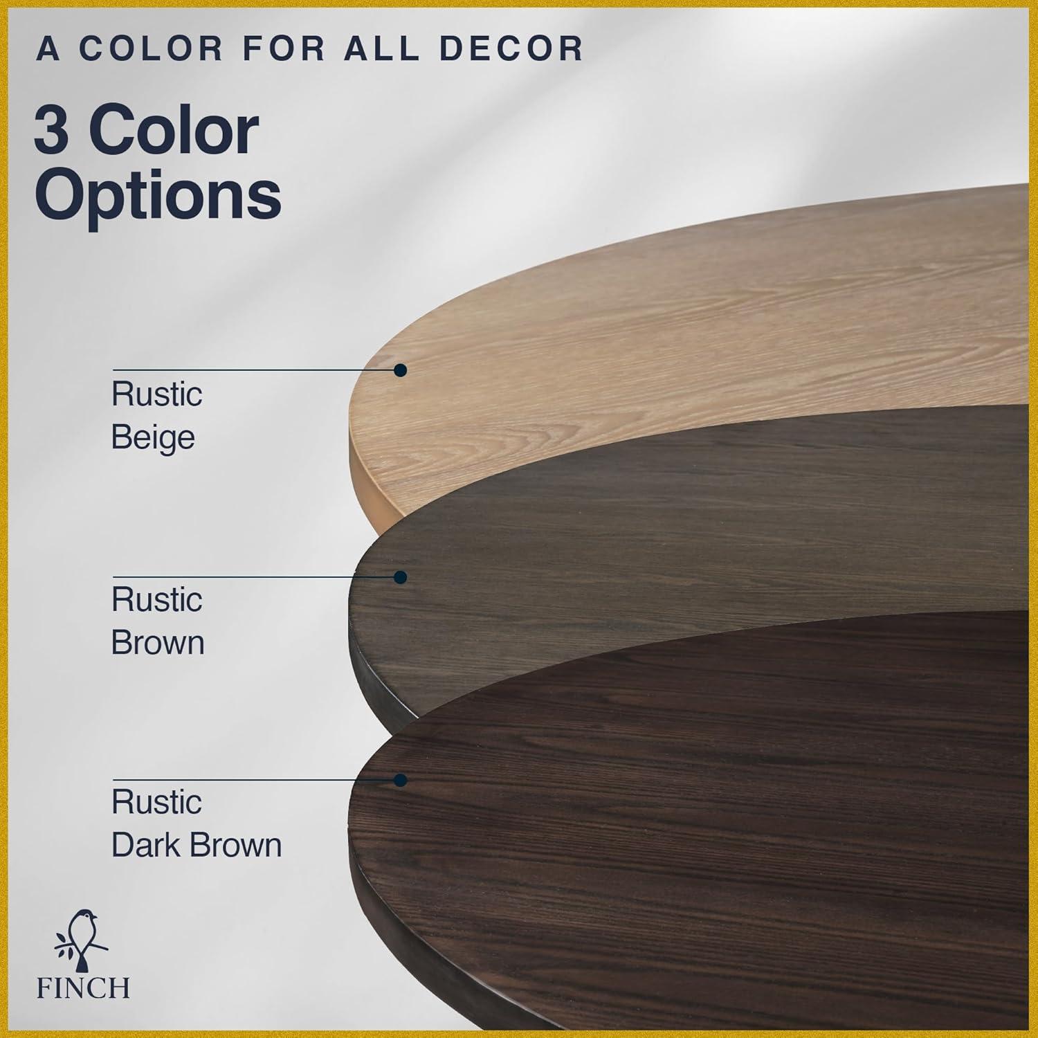 Finch Alfred Round Solid Wood Rustic Dining Table