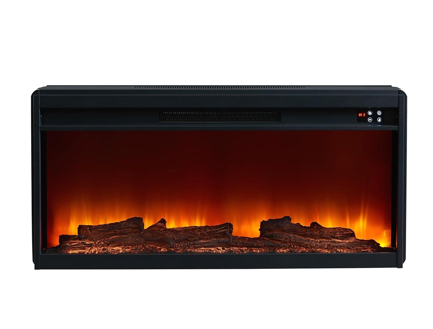 Modern TV Stand with Electric Fireplace - Fits TVs Up to 78 Inches - Navy