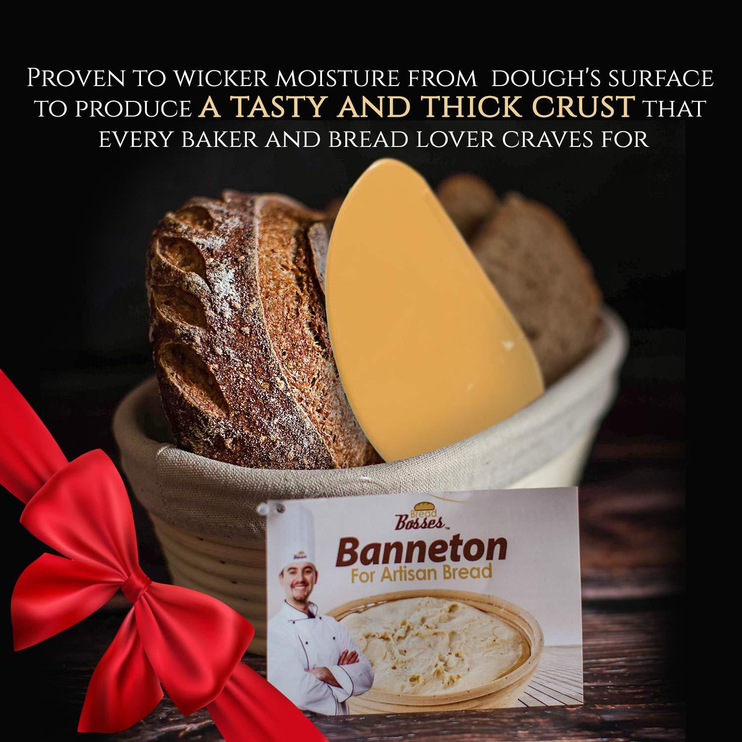 Oval Bread Banneton Proofing Basket - 10 Inch Baskets Sourdough Brotform Proofing Basket Set Banaton Towel for Baking Oval Proofing for Sourdough Bread Making Starter Jar Kit - Great As A Gift