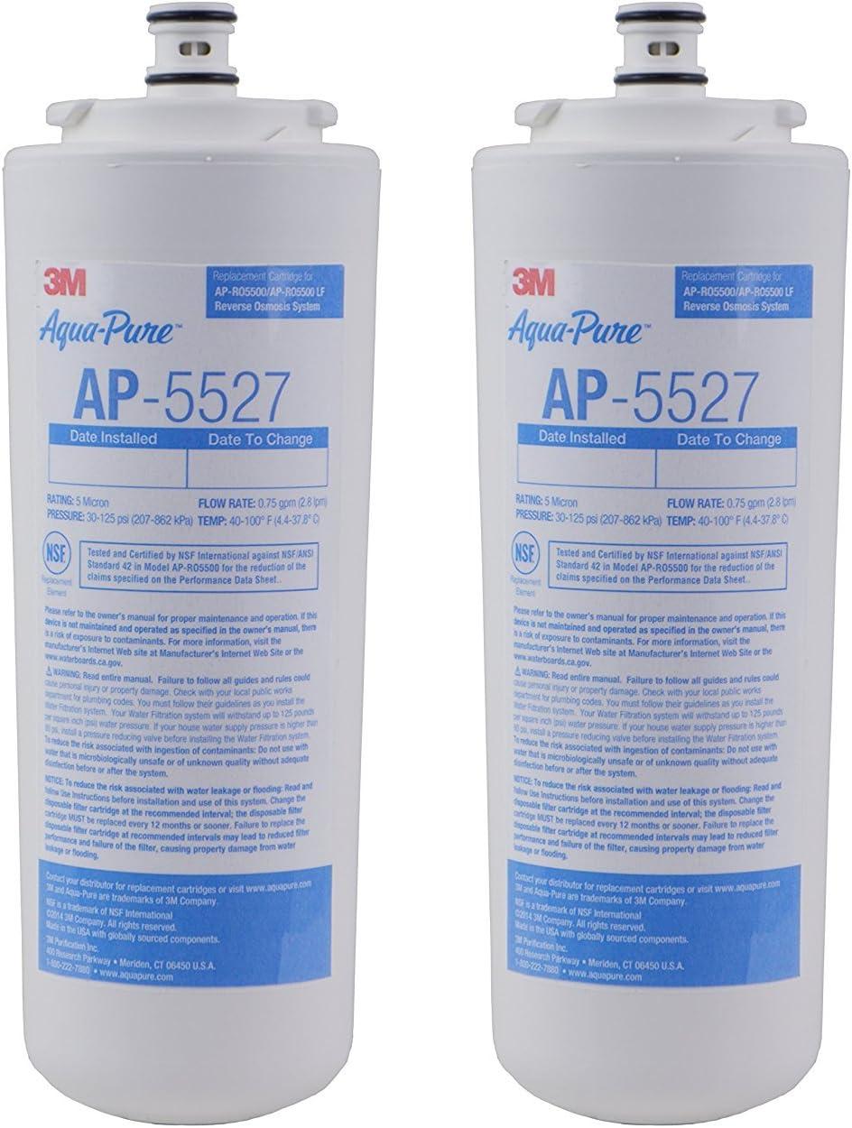3M Aqua-Pure Sink Reverse Osmosis Replacement Water Filter Cartridge AP5527, for use with AP-RO5500 System