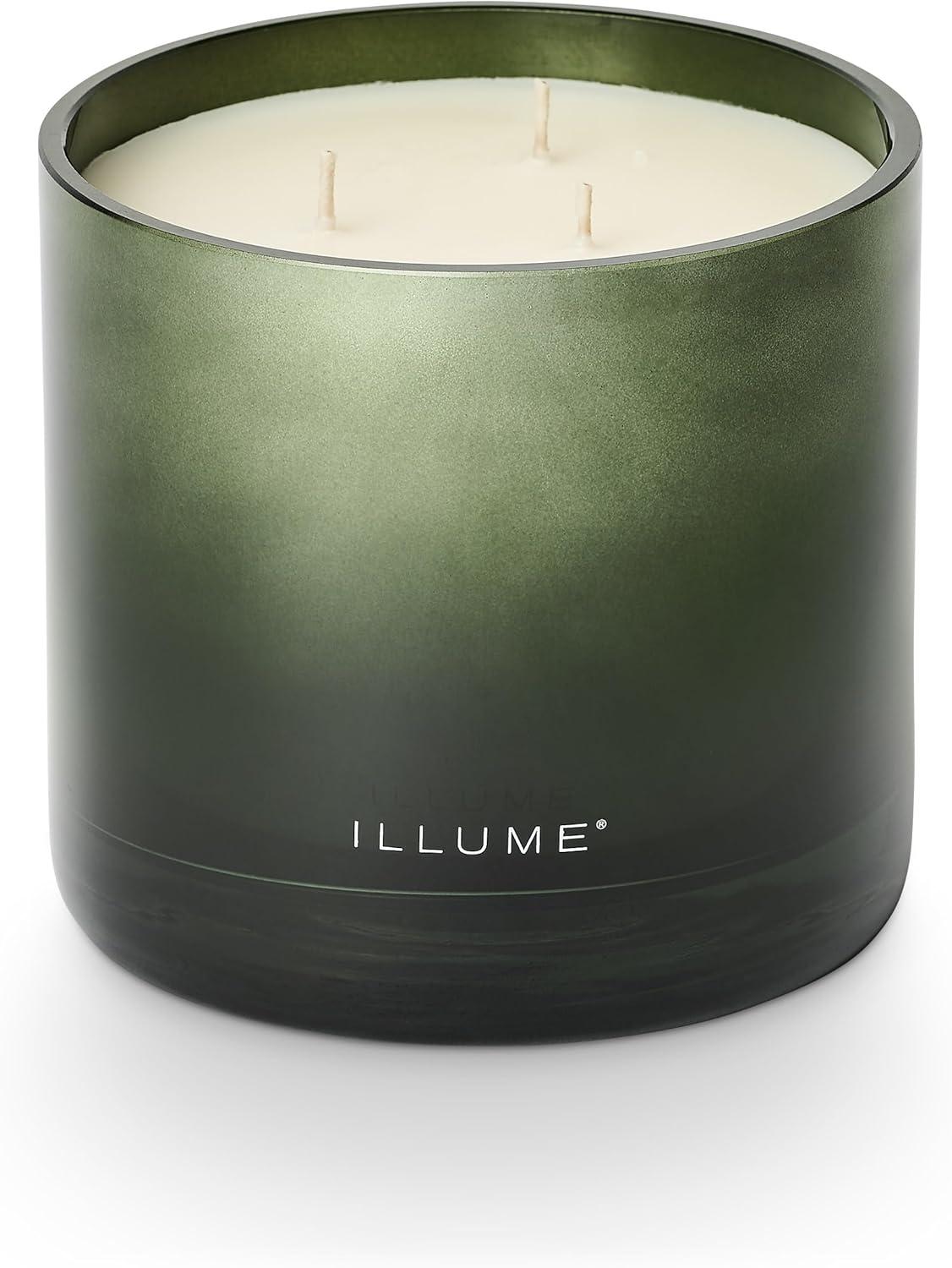 ILLUME Noble Holiday Balsam & Cedar Large Crackle Glass Candle