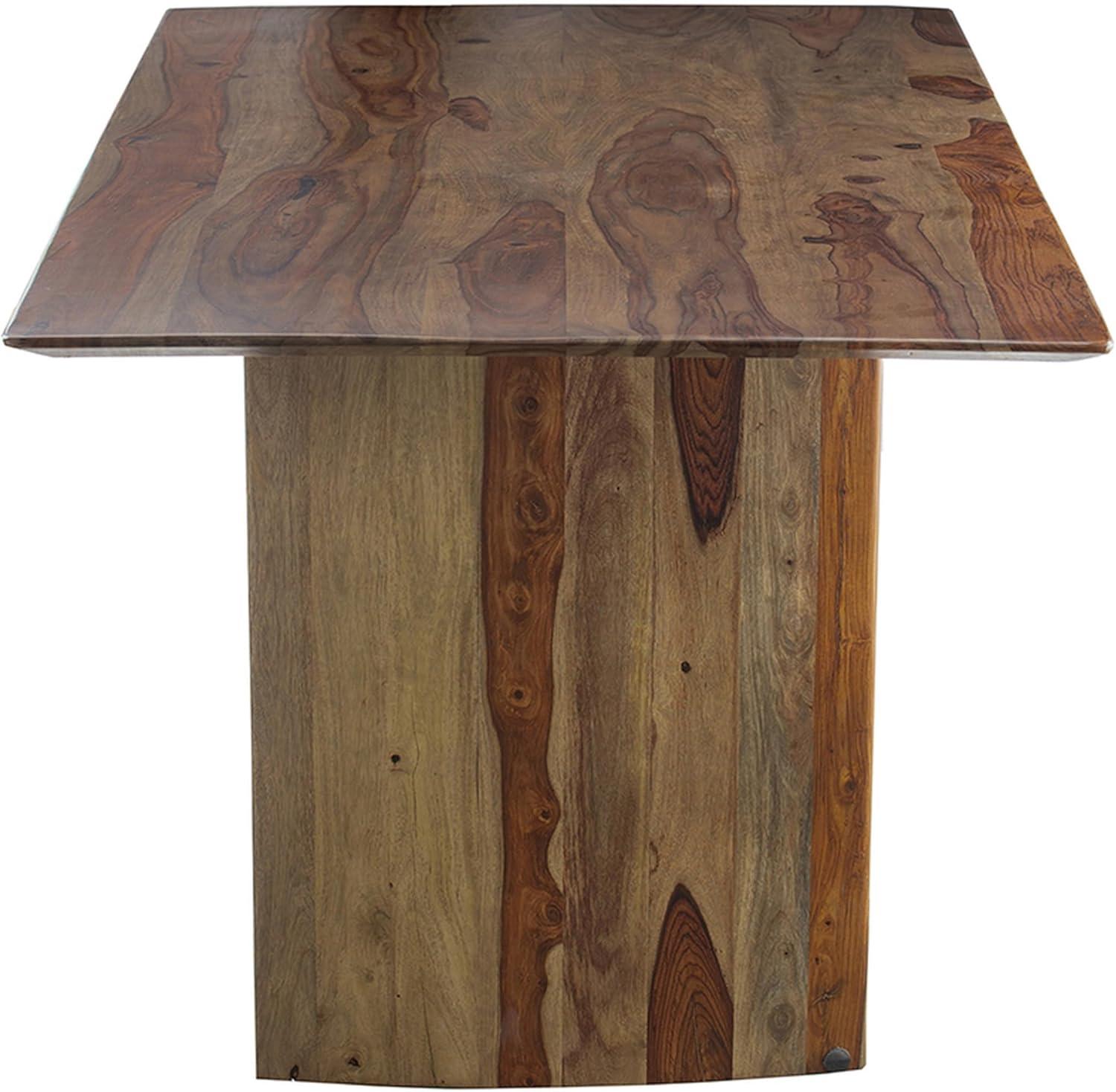 Benjara BM311983 71 in. Dice Rectangular Top Dining Table, Brown