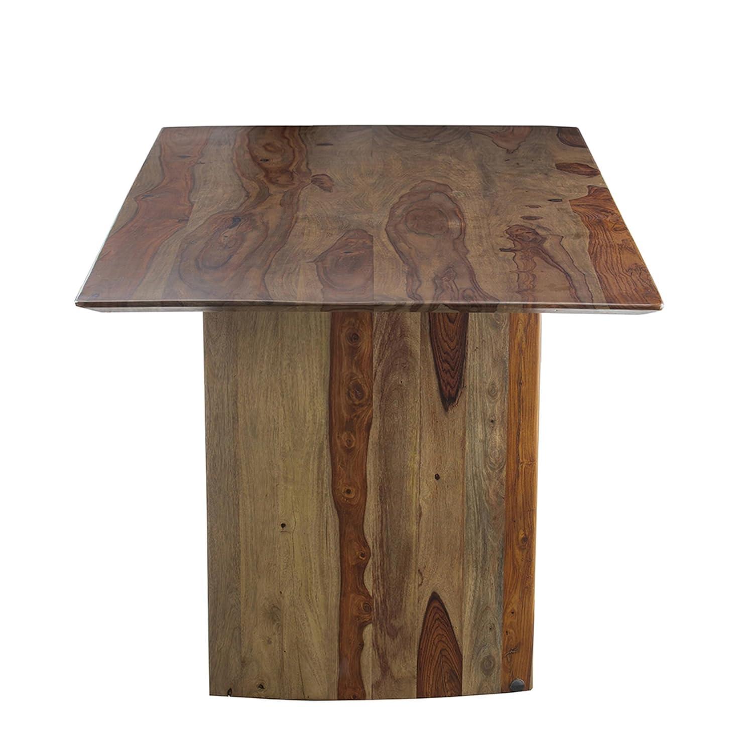 Benjara BM311983 71 in. Dice Rectangular Top Dining Table, Brown