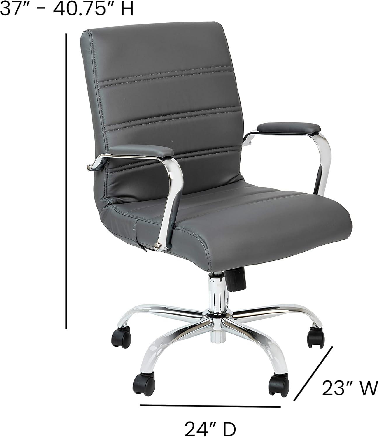 Flash Furniture Mid-Back Executive Swivel Office Chair with Metal Frame and Arms