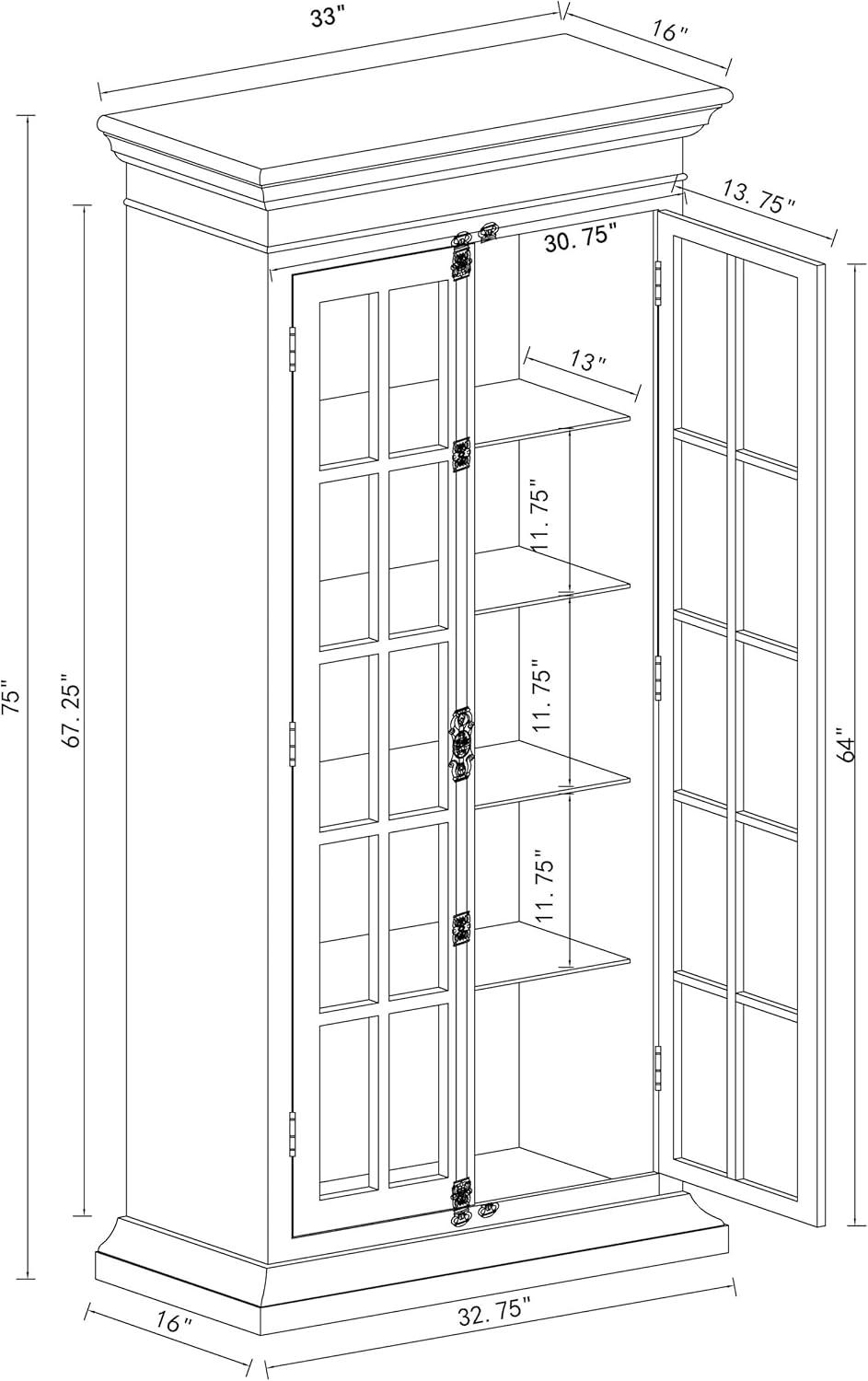Toni 2-door Tall Cabinet Antique White