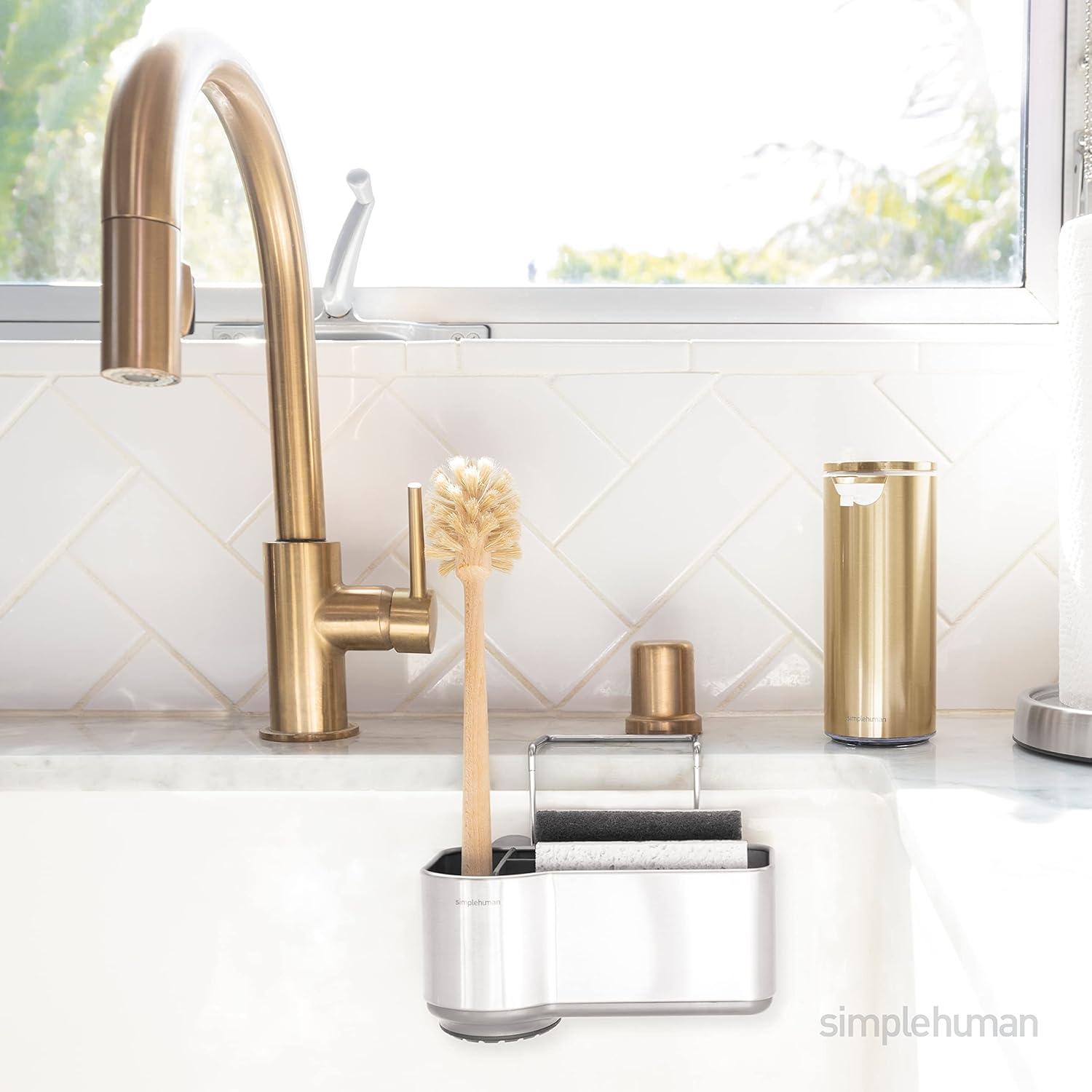 Brushed Stainless Steel Suction Mount Sink Caddy