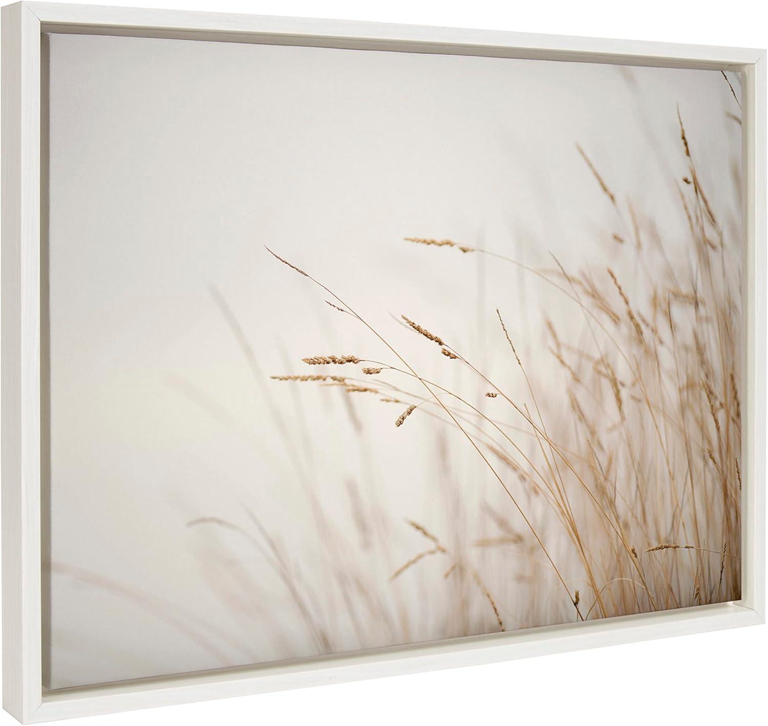 Sylvie Marsh Grass No 1 Framed Canvas by Crystal Lynn Collins White - Kate & Laurel All Things Decor