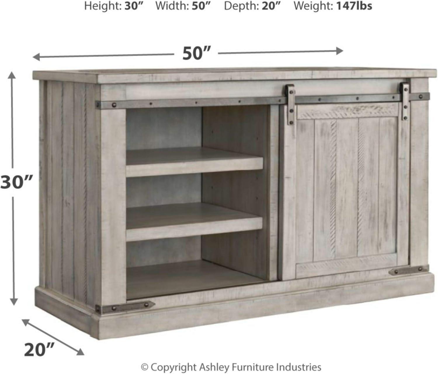 Modern Farmhouse 50" Gray TV Stand with Sliding Barn Doors