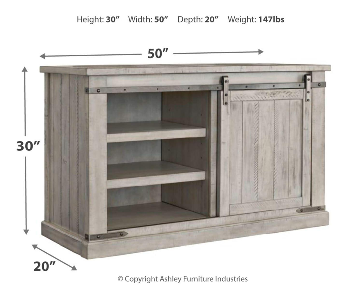 Modern Farmhouse 50" Gray TV Stand with Sliding Barn Doors