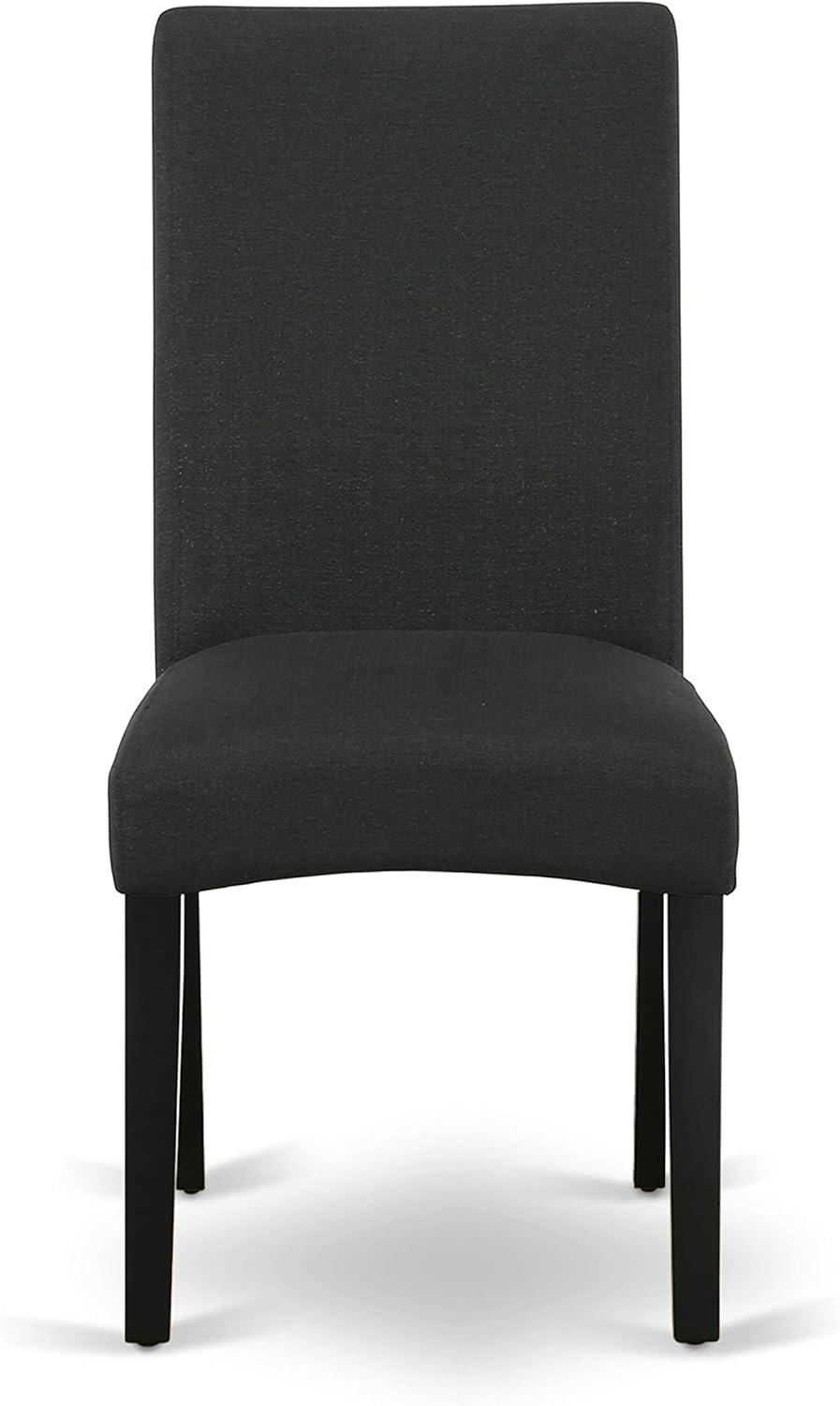 East West Furniture WEDR7-BLK-24 7 Piece Dining Set Consist of a Rectangle Dining Room Table with Butterfly Leaf and 6 Black Color Linen Fabric Upholstered Chairs, 42x60 Inch, Black