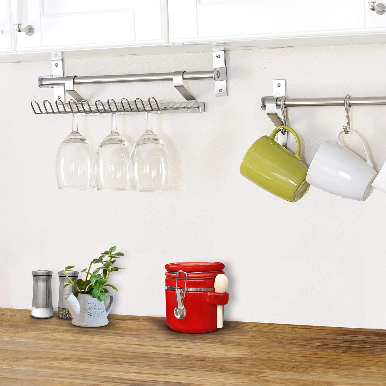 SMALL 25OZ  RED CERAMIC CANISTER