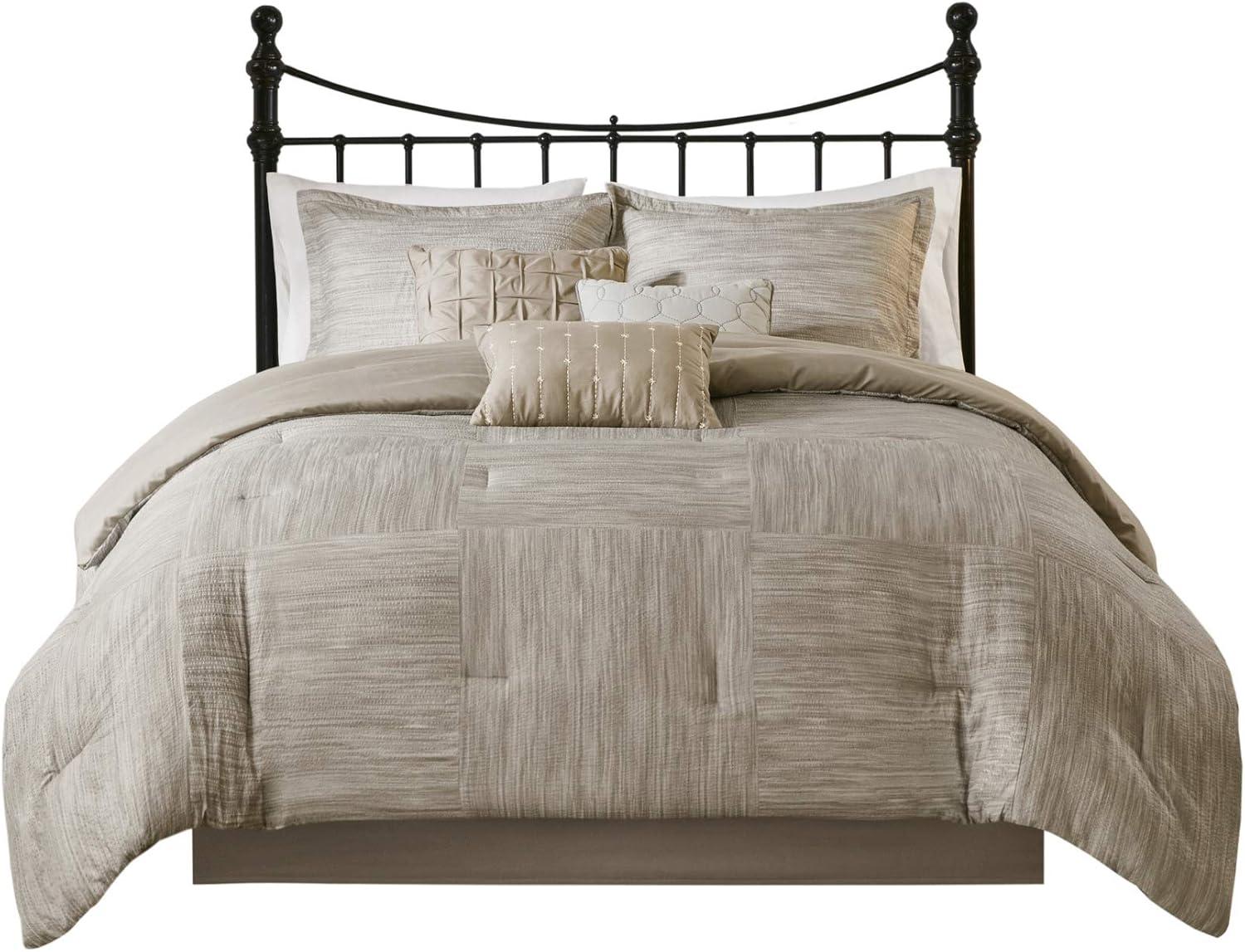 Madison Park Walter 7 Piece Printed Weave Seersucker Comforter Set
