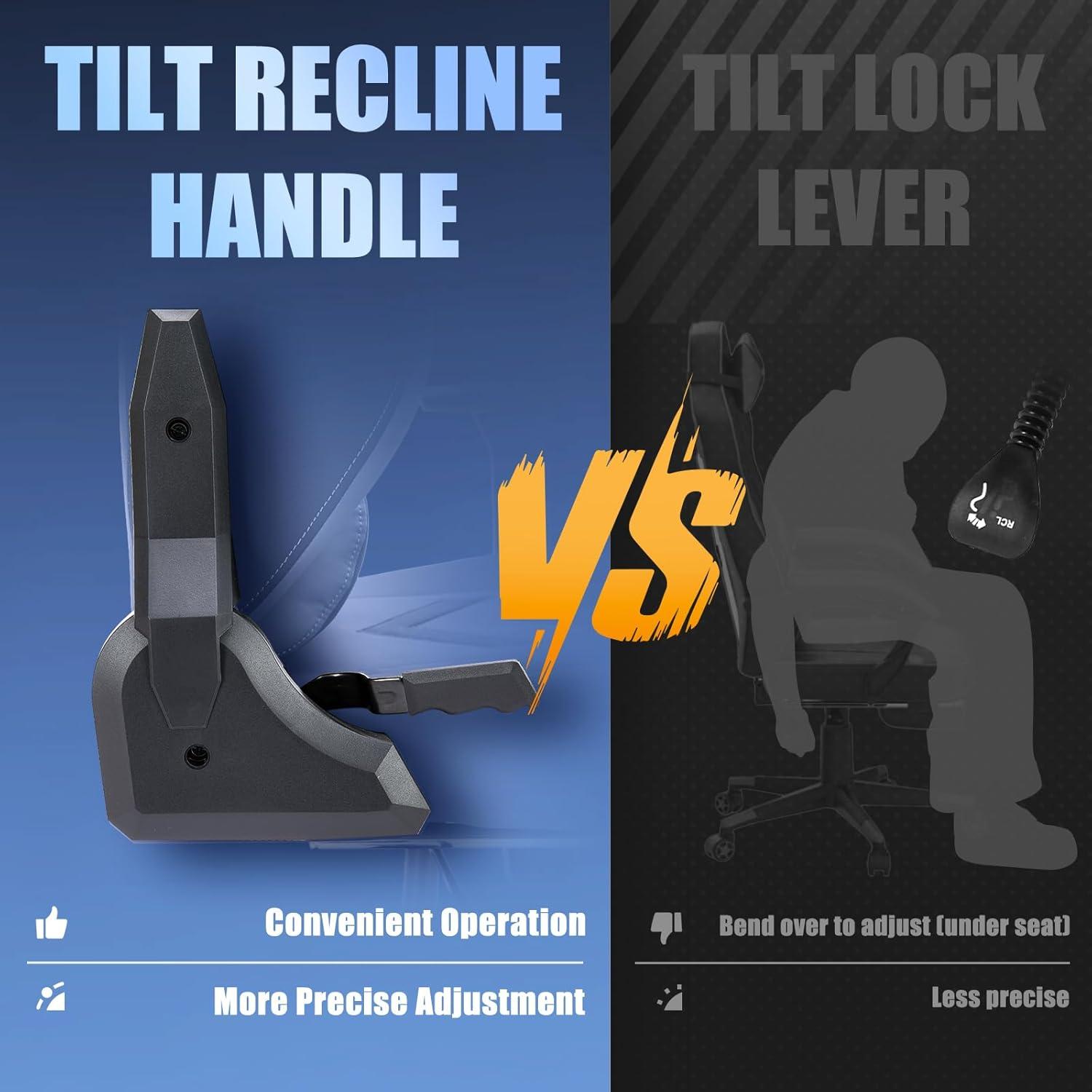 Big and Tall Gaming Chair with Footrest 350lbs-Racing Style Computer Gamer Chair, Ergonomic High Back PC Chair with Wide Seat, Reclining Back, 3D Armrest, Headrest and Lumbar Support for Adult-Black