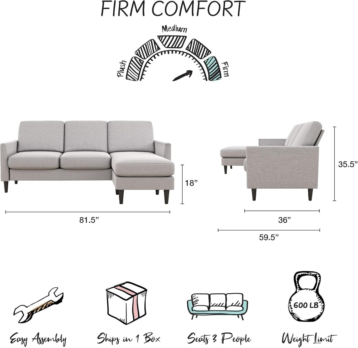 Winston 81.5" Wide Reversible Sofa & Chaise with Ottoman