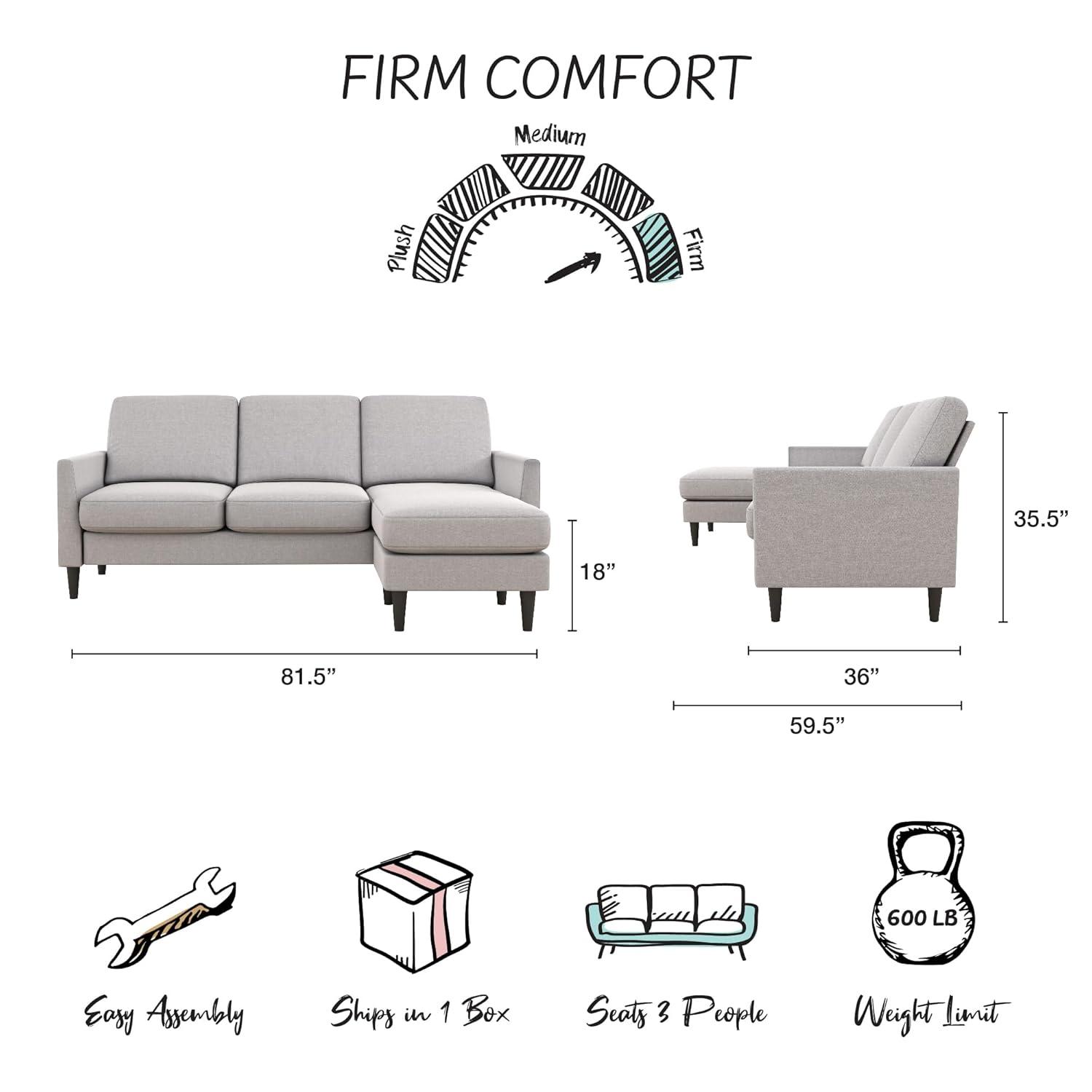 Winston 81.5" Wide Reversible Sofa & Chaise with Ottoman