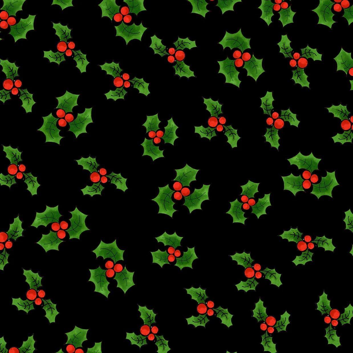 Lotsa Holly Black Quilted Cotton Fabric by the Yard