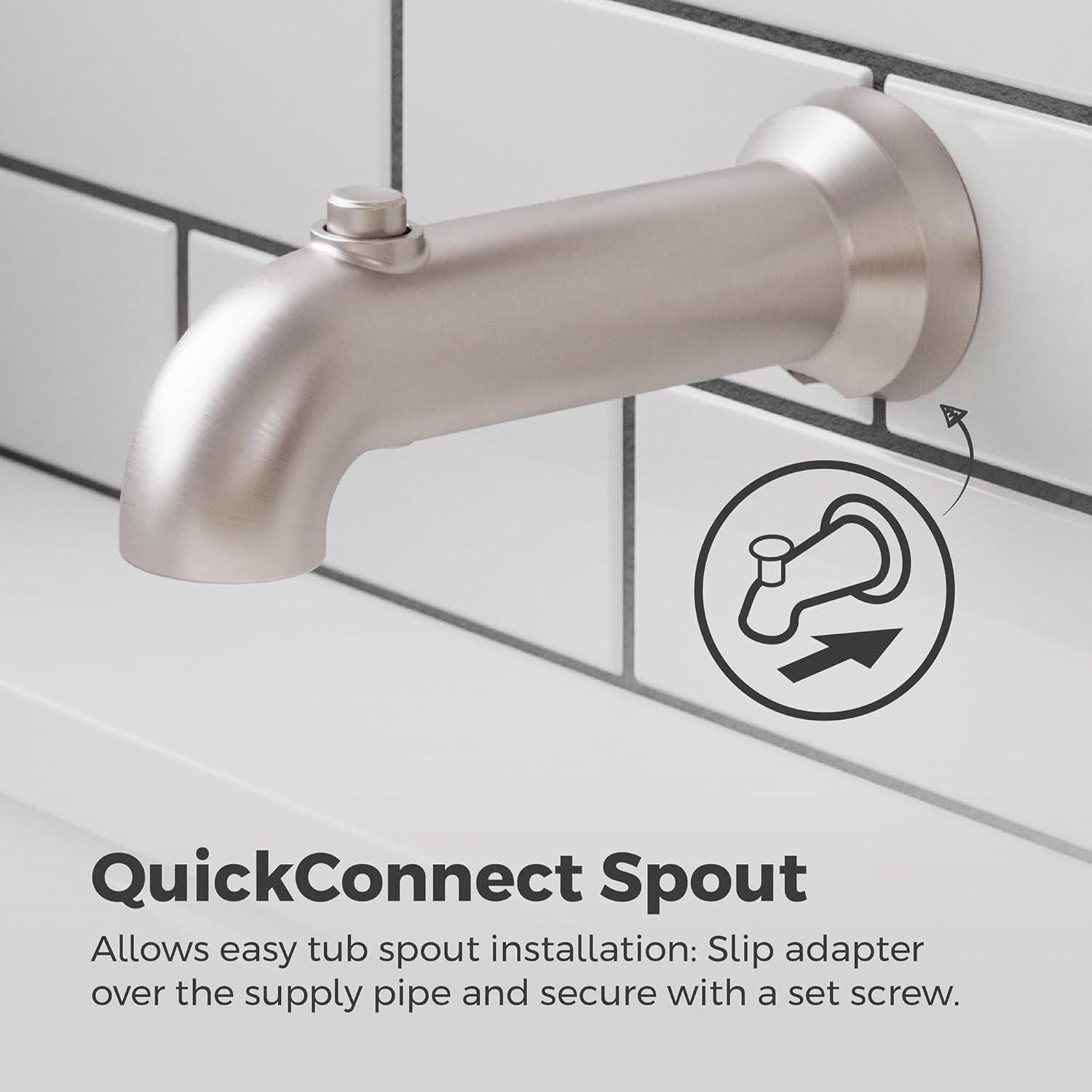Pfister Capistrano Tub & Shower Trim Kit, Valve and Cartridge Included, 1-Handle, Spot Defense Brushed Nickel Finish, 8P8WS2CSOSGS