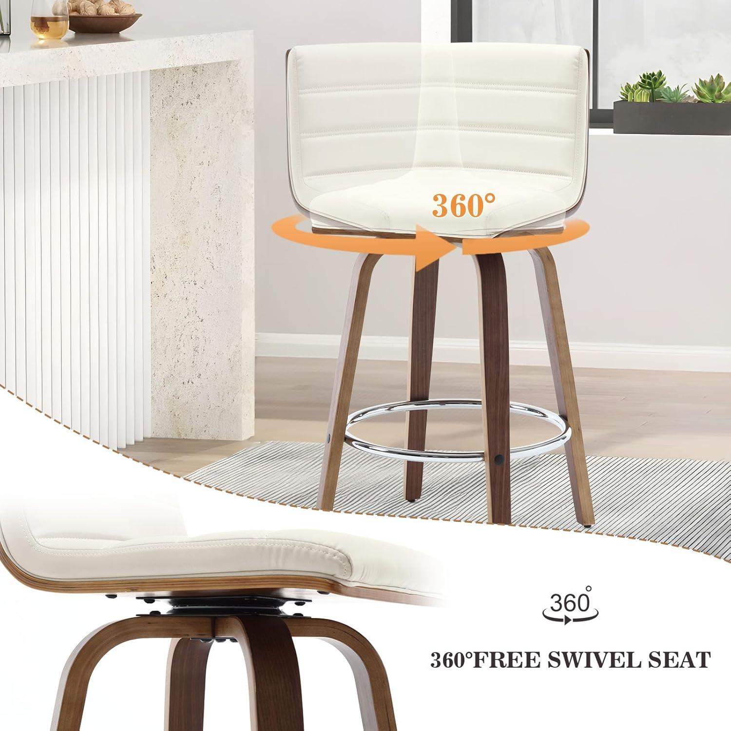 Upholstered  Swivel Counter & Bar Stool (Set of 3)