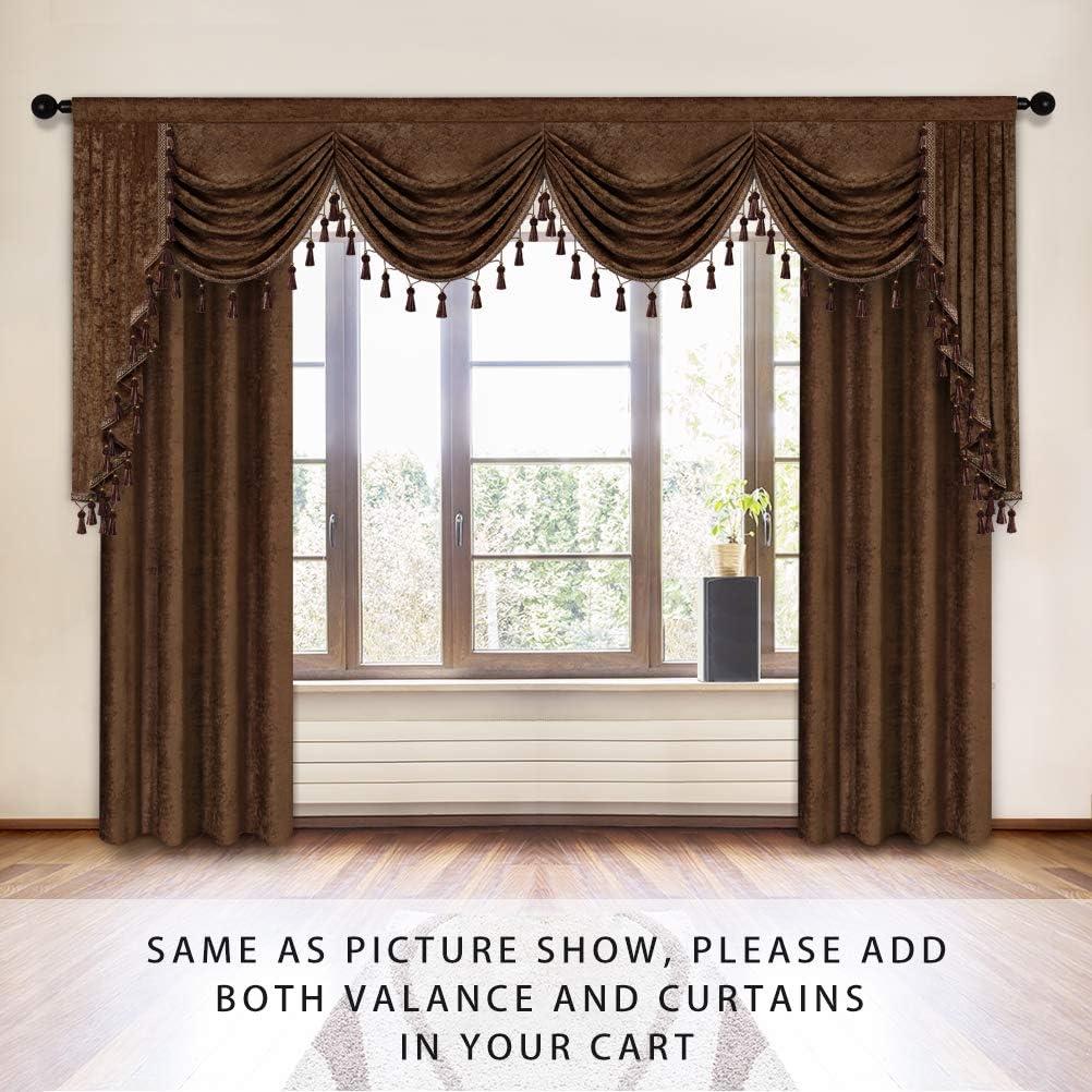 Gold Chenille Waterfall Valance with Rod Pocket