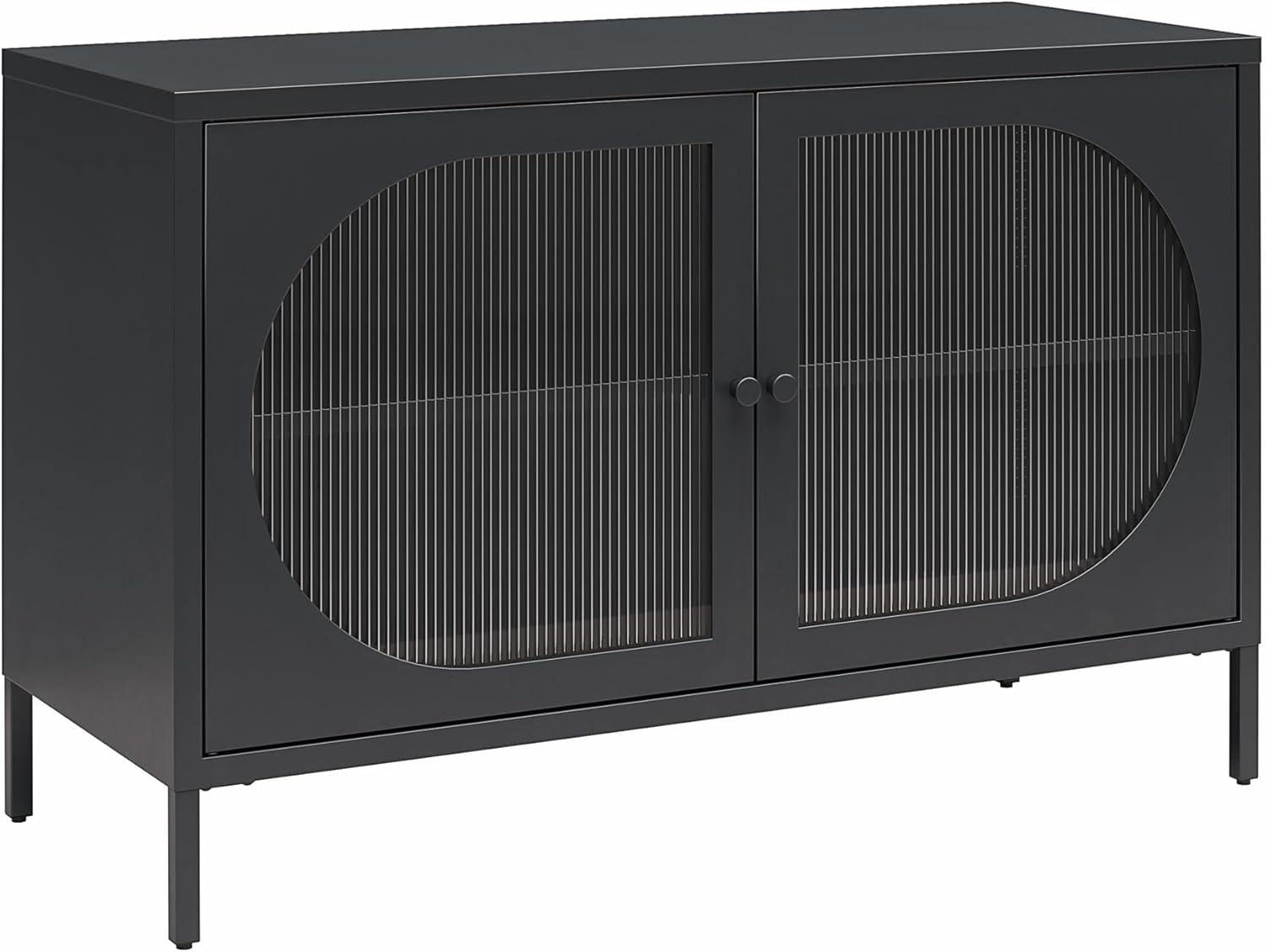 Luna 25.2'' Tall Accent Cabinet with Fluted Glass