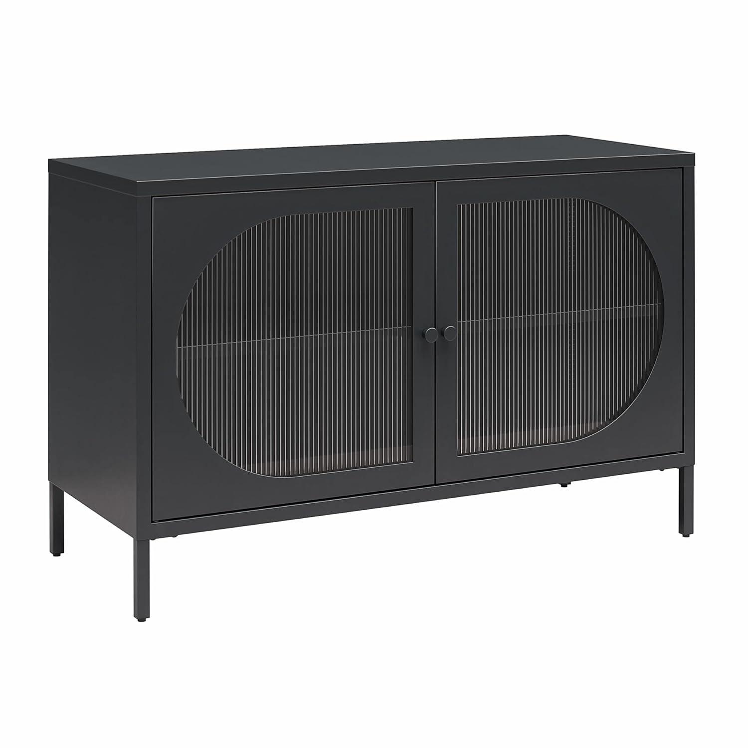 Luna 25.2'' Tall Accent Cabinet with Fluted Glass