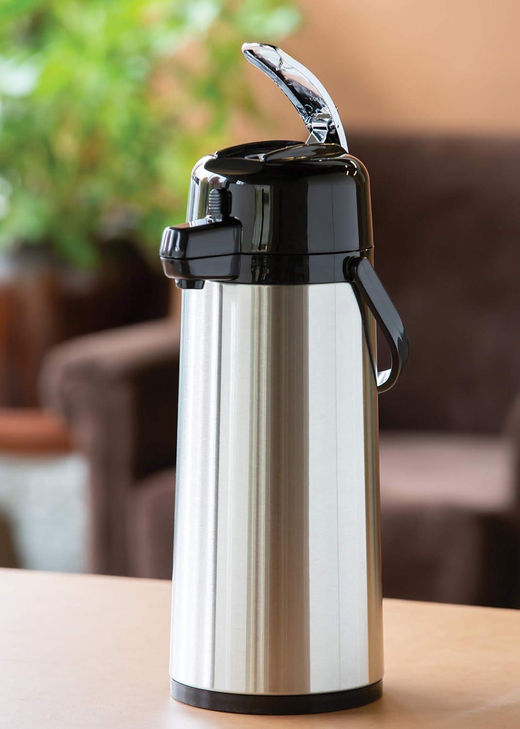 Service Ideas Glass Vacuum Insulated Airpot with Lever Lid
