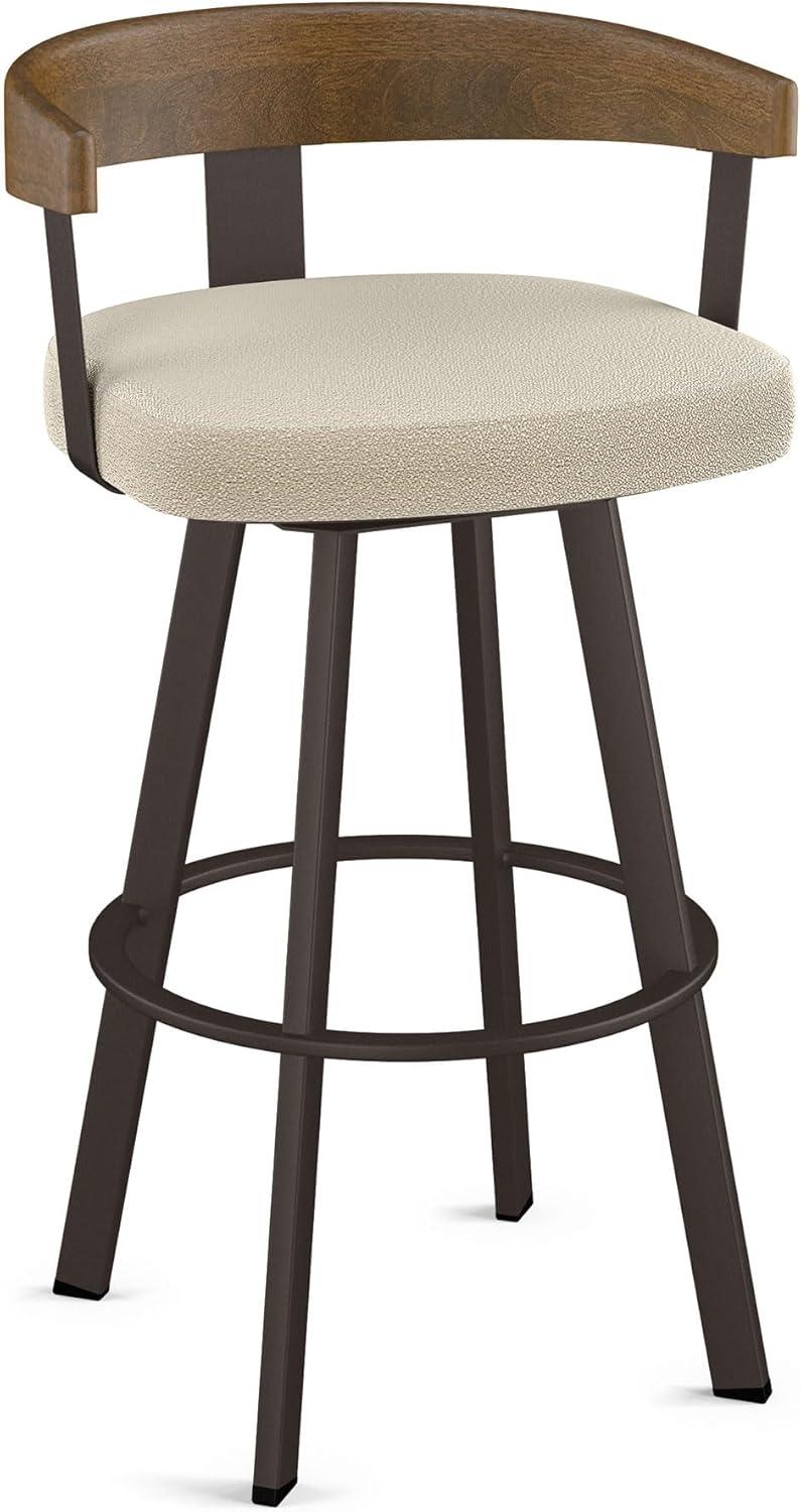 Amisco Lars Upholstered Barstool Cream/Dark Brown
