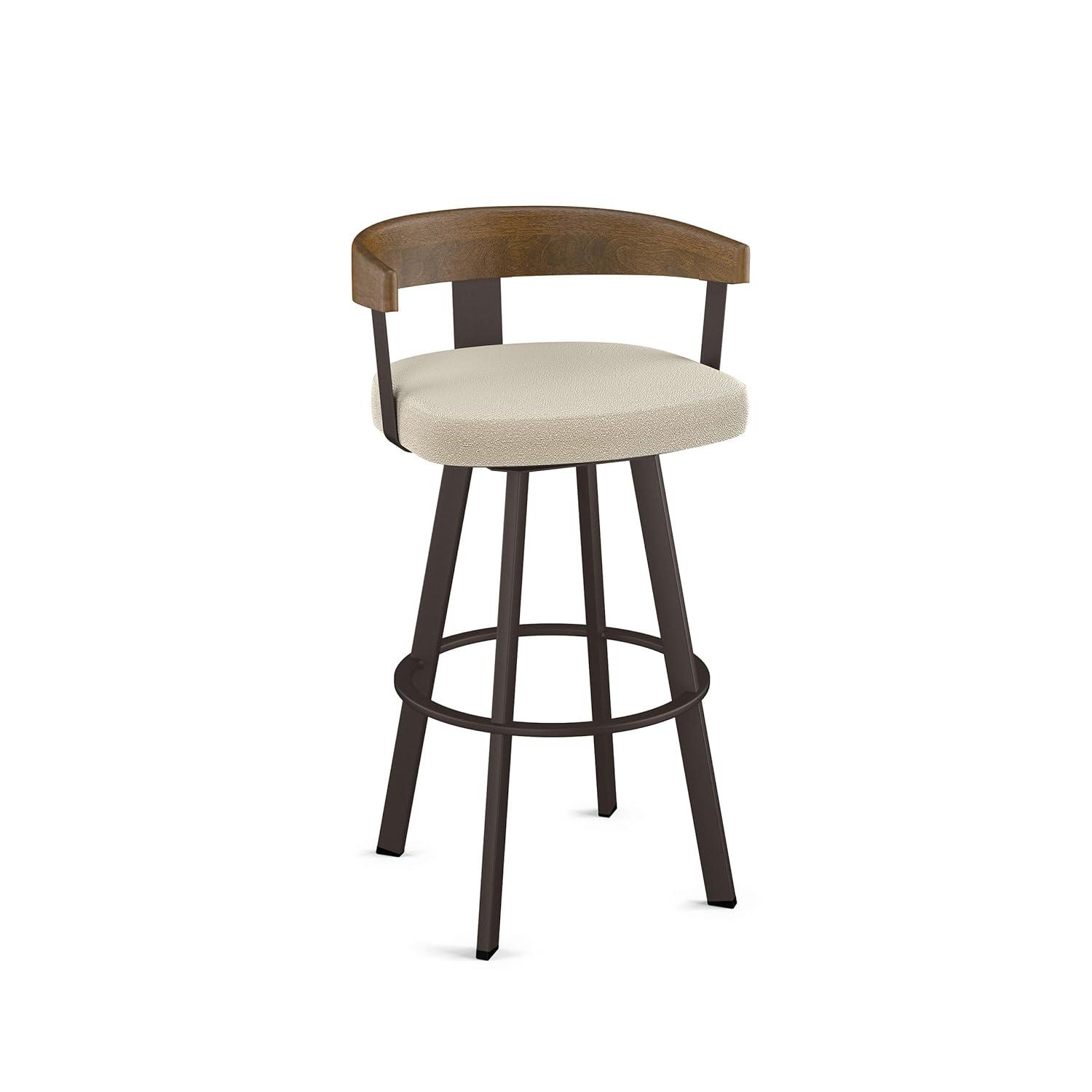 Amisco Lars Upholstered Barstool Cream/Dark Brown